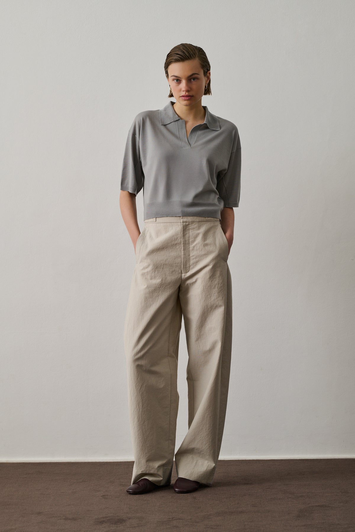 Pantalon Wally - Craie - Coton - Femme