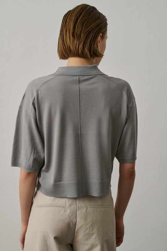 Elton polo - Sage Green - Wool - Women