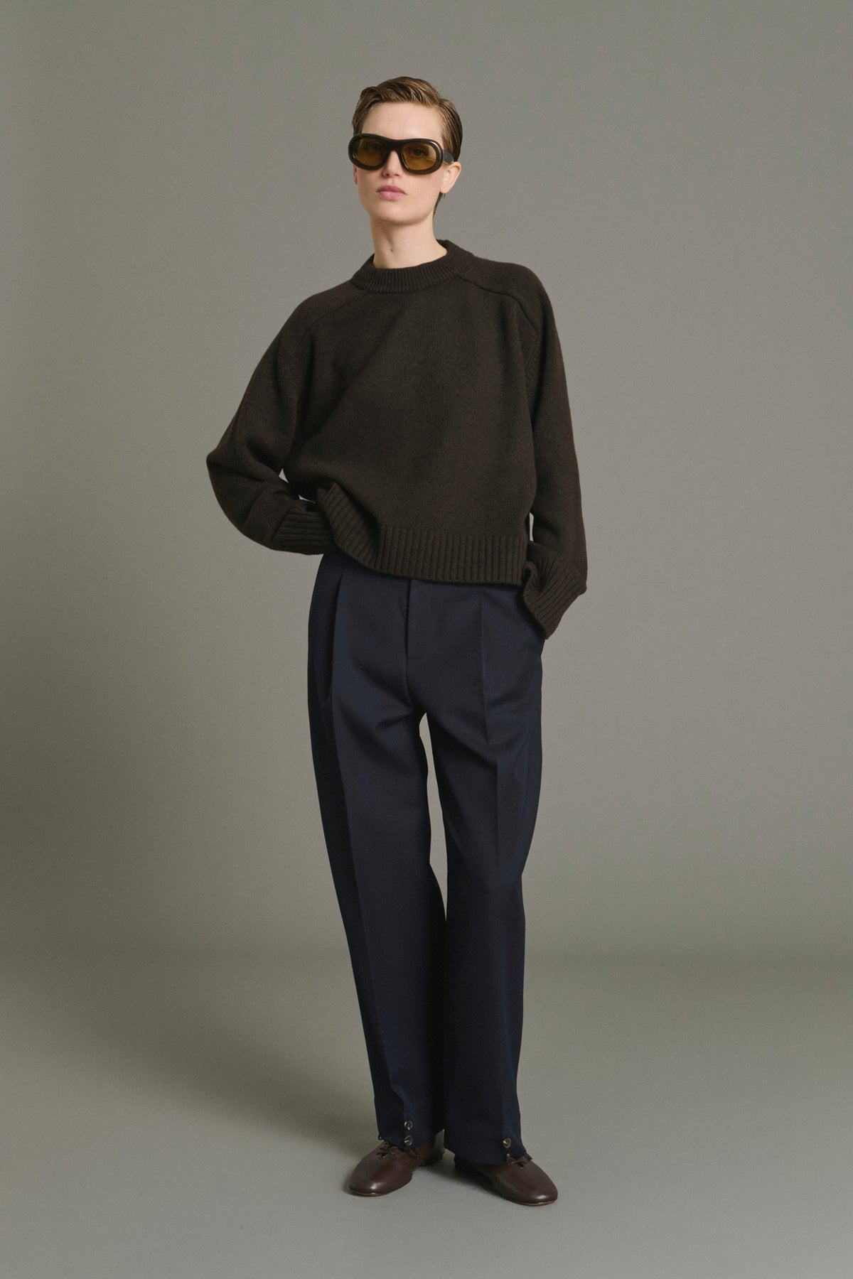 Pull Will - Chocolat - Laine Mérinos - Femme vue 1