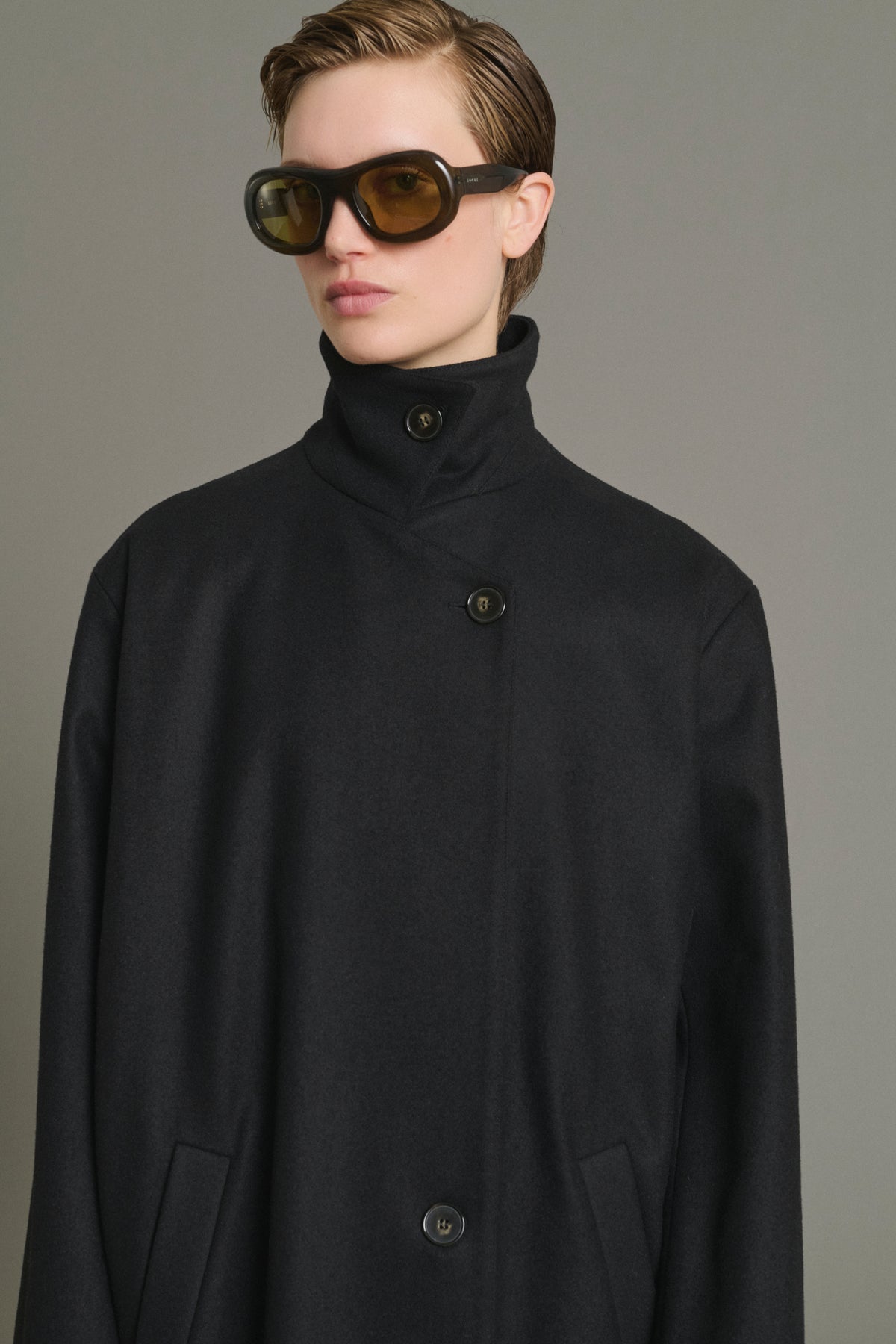 Manteau Germain - Noir - Laine - Femme vue 3