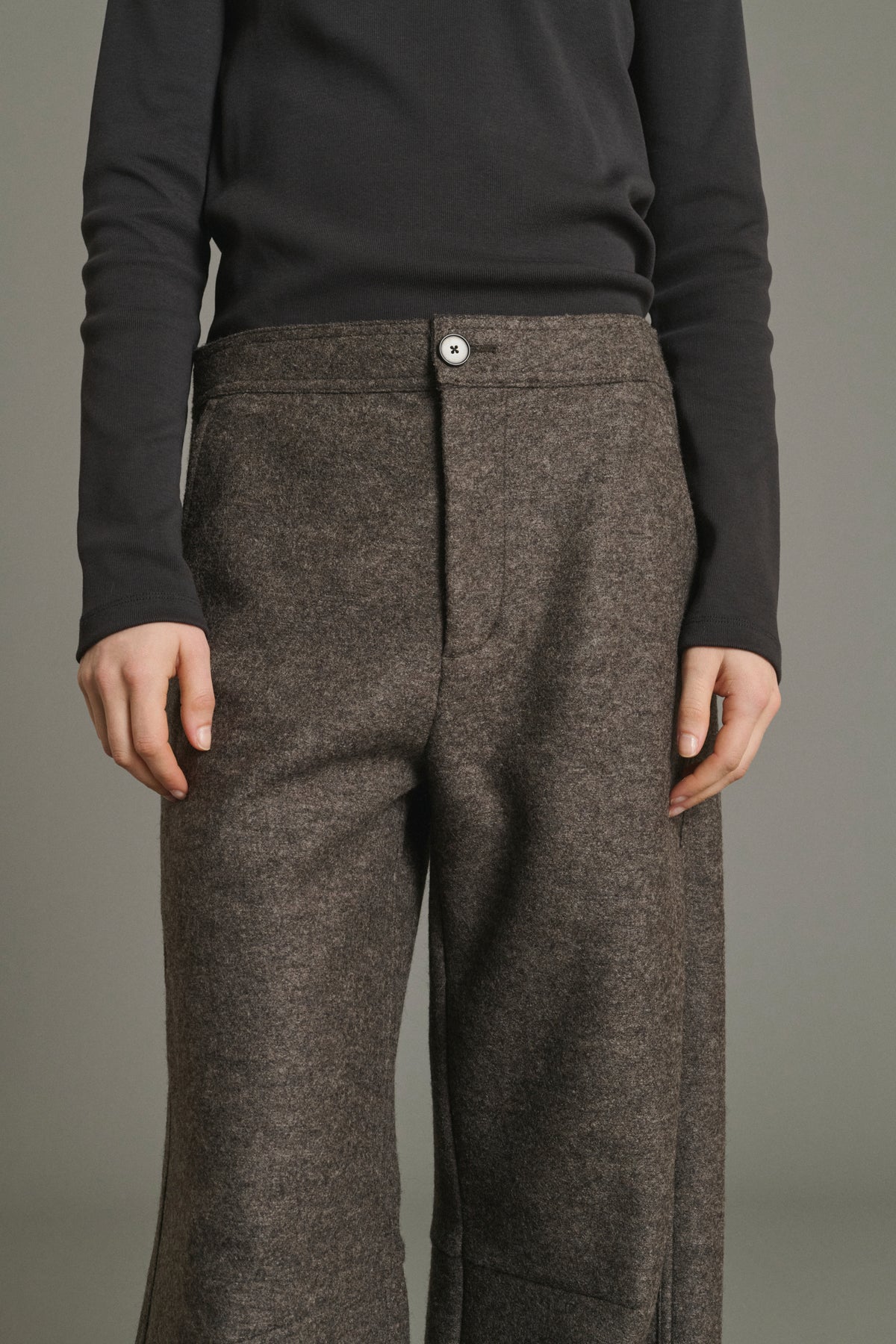 Pantalon Gibson - Taupe Chiné - Laine - Femme