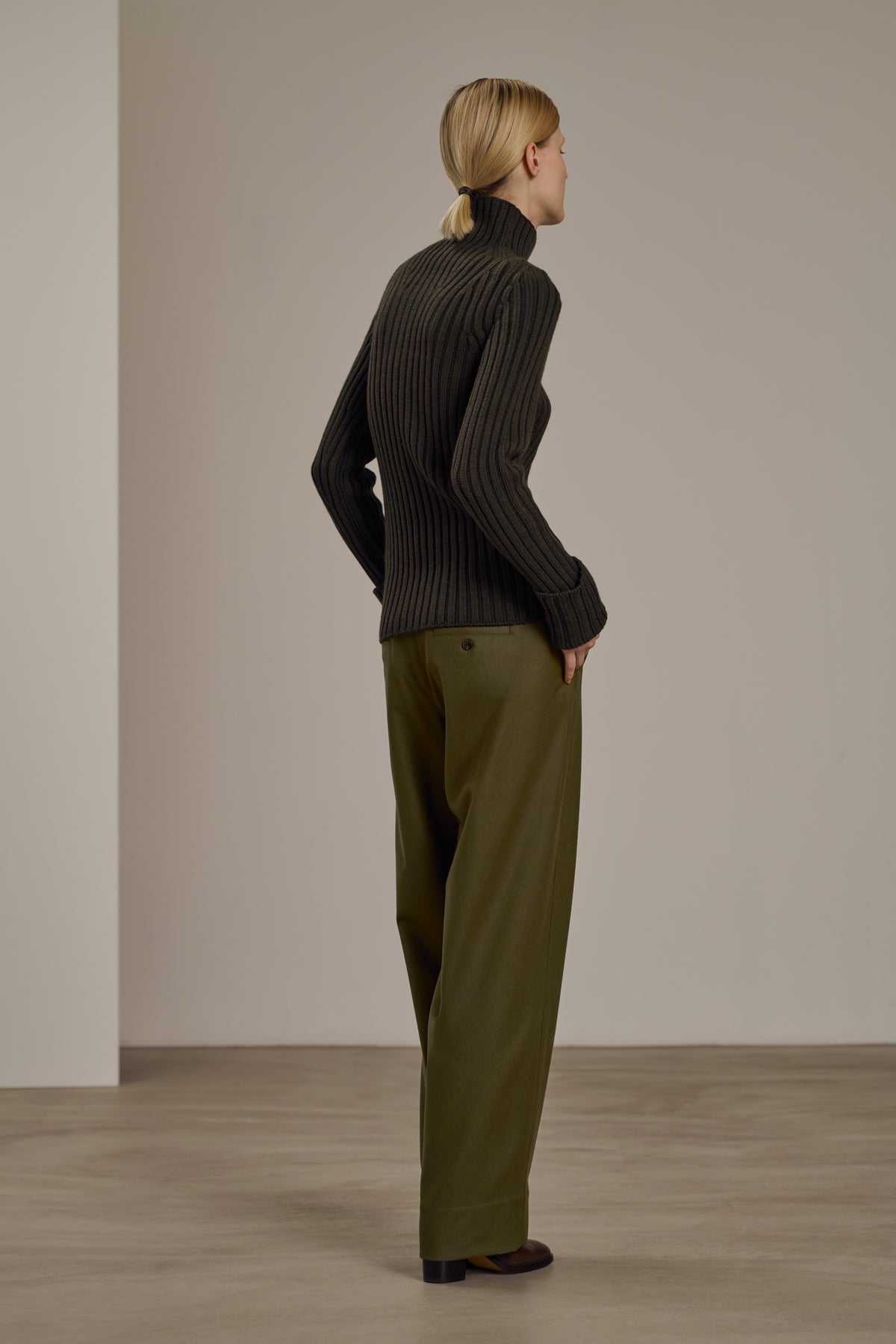 Pantalón Wally - Kaki - Lana - Mujer vue 3