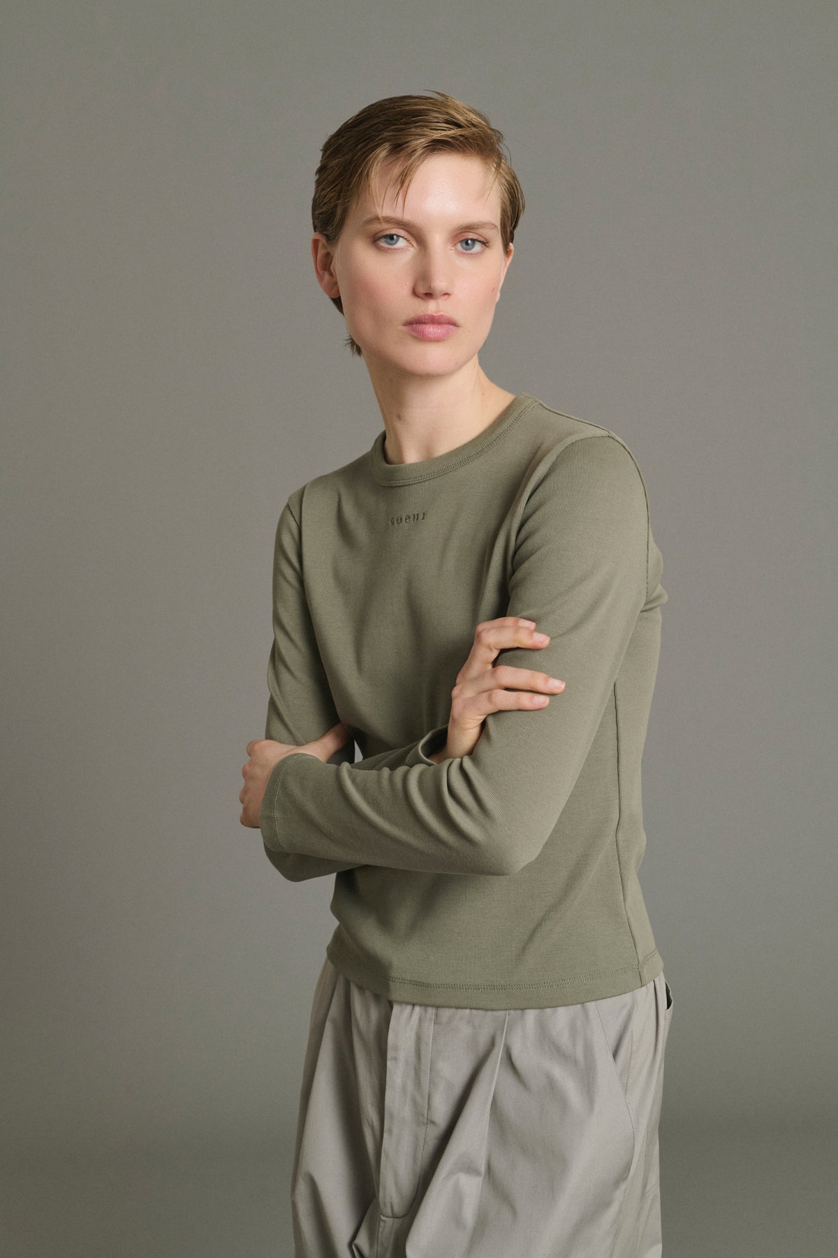 TEE-SHIRT FLAVIE VERT DE GRIS vue 2