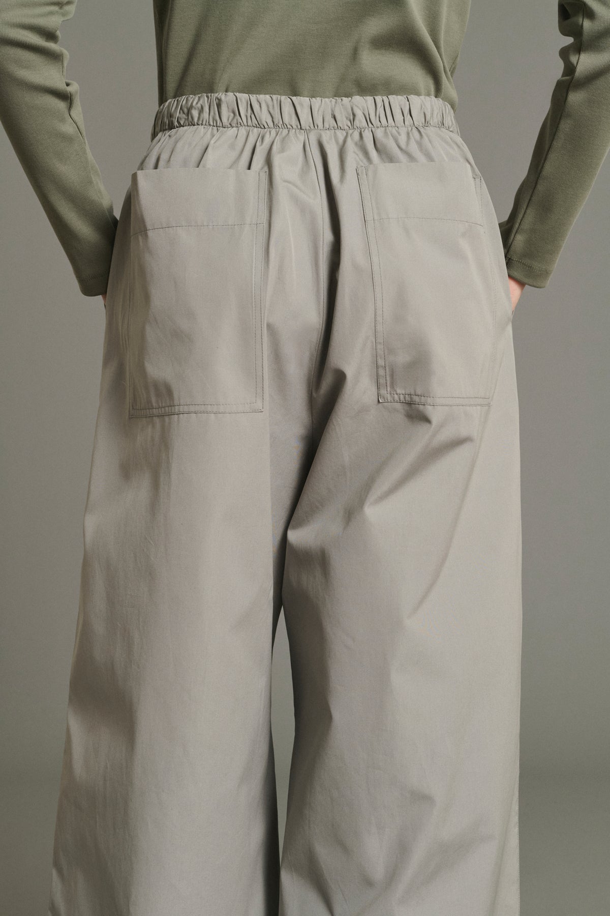 Pantalon Hugues - Gris Popeline Jambe Large Femme - Soeur