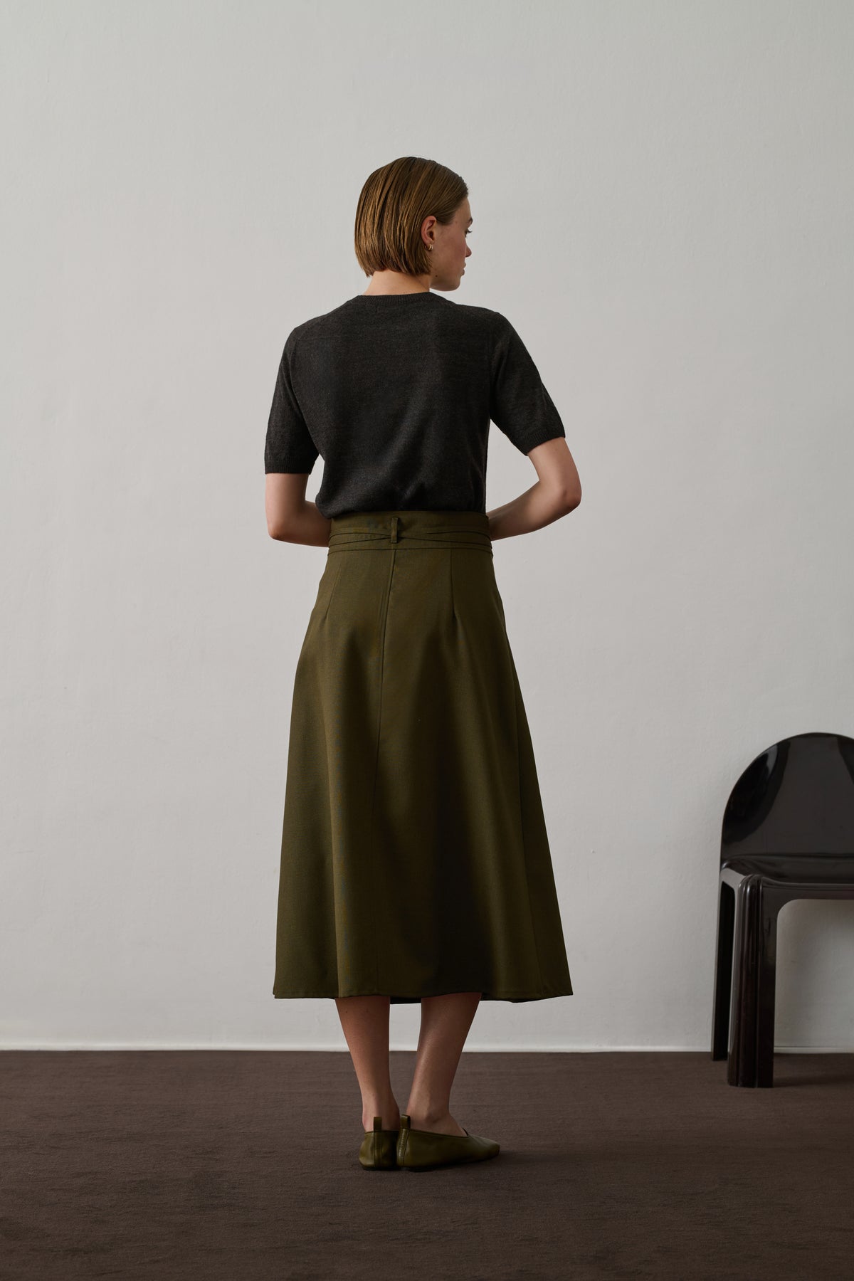 Jupe Reine - Kaki - Laine - Femme vue 2