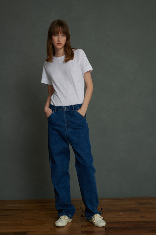 Vaqueros Napoleon - Denim azul lavado - Algodón - Mujer