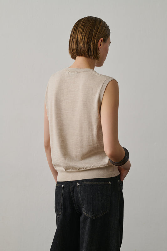 Fargo pullover - Light Beige - Wool - Women