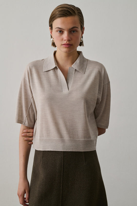Elton polo - Off-White - Wool - Women