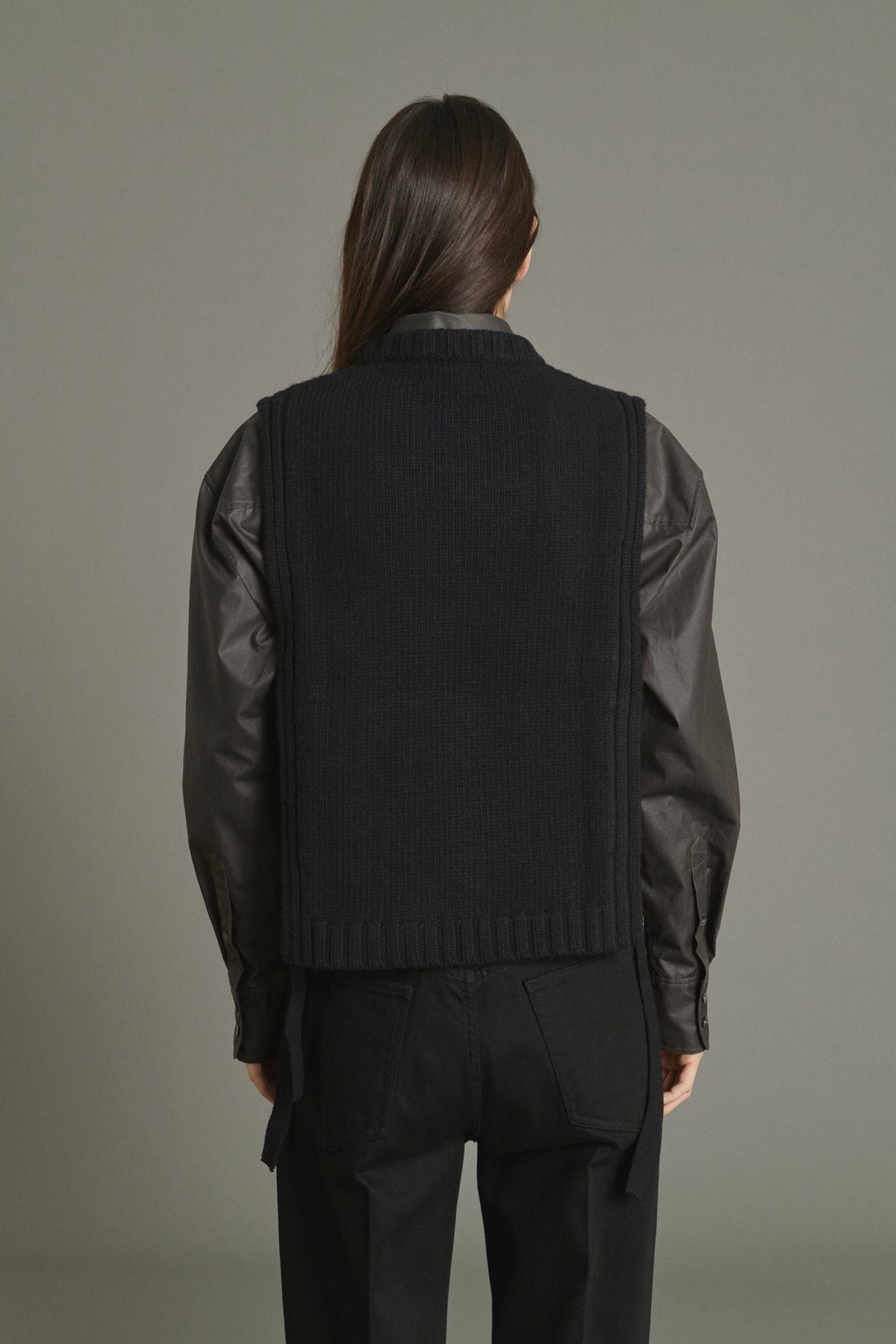 Pull Uzel - Noir - Laine - Femme vue 2