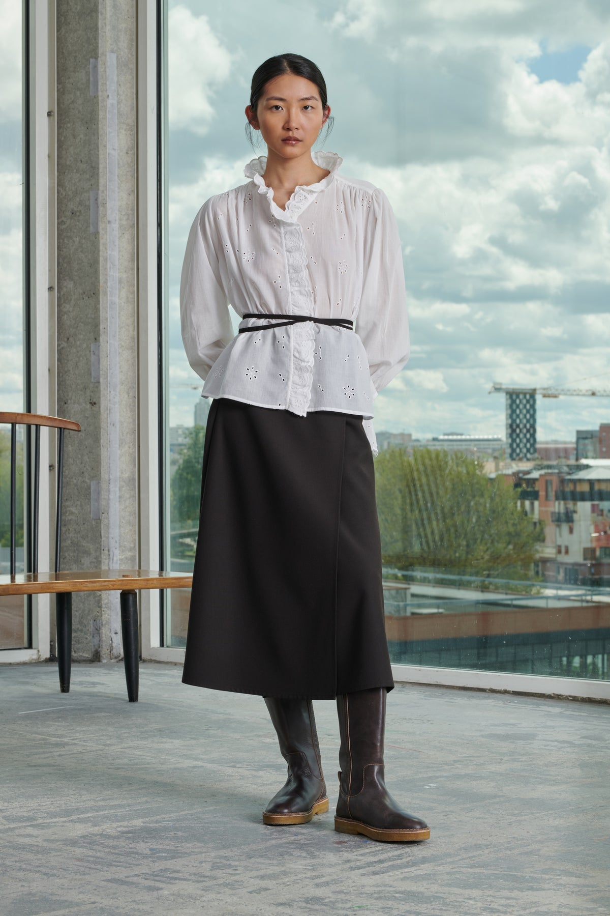 SKIRT REINE CHARCOAL