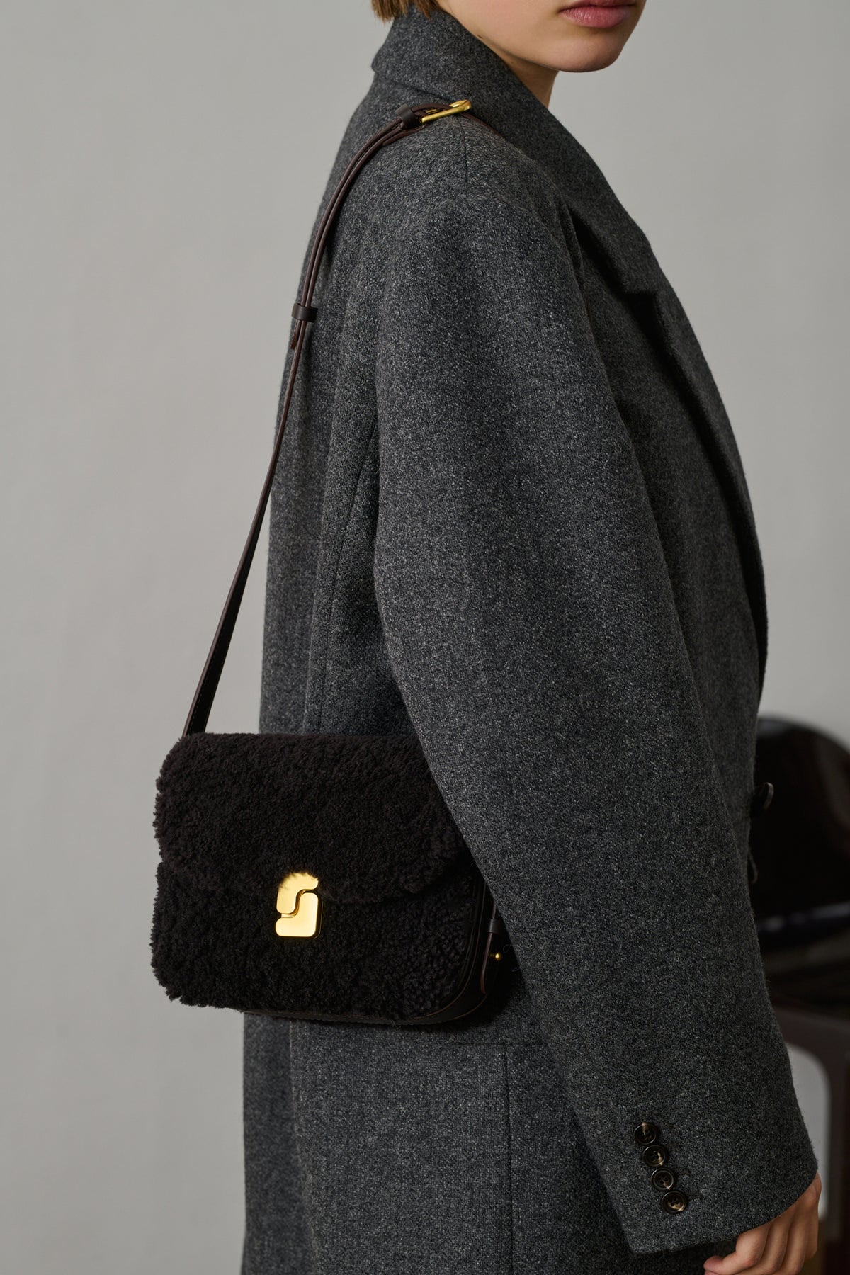 Bolso Bellissima Mini - Marrón oscuro - Cuero - Mujer