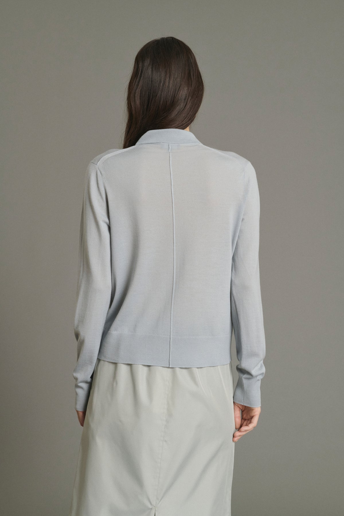 Cardigan Hailey - Bleu Pâle - Laine Mérinos - Femme vue 4
