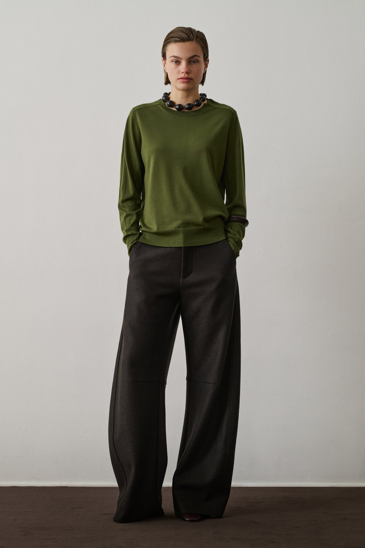 Pull Aussie - Vert Olive - Laine - Femme vue 1