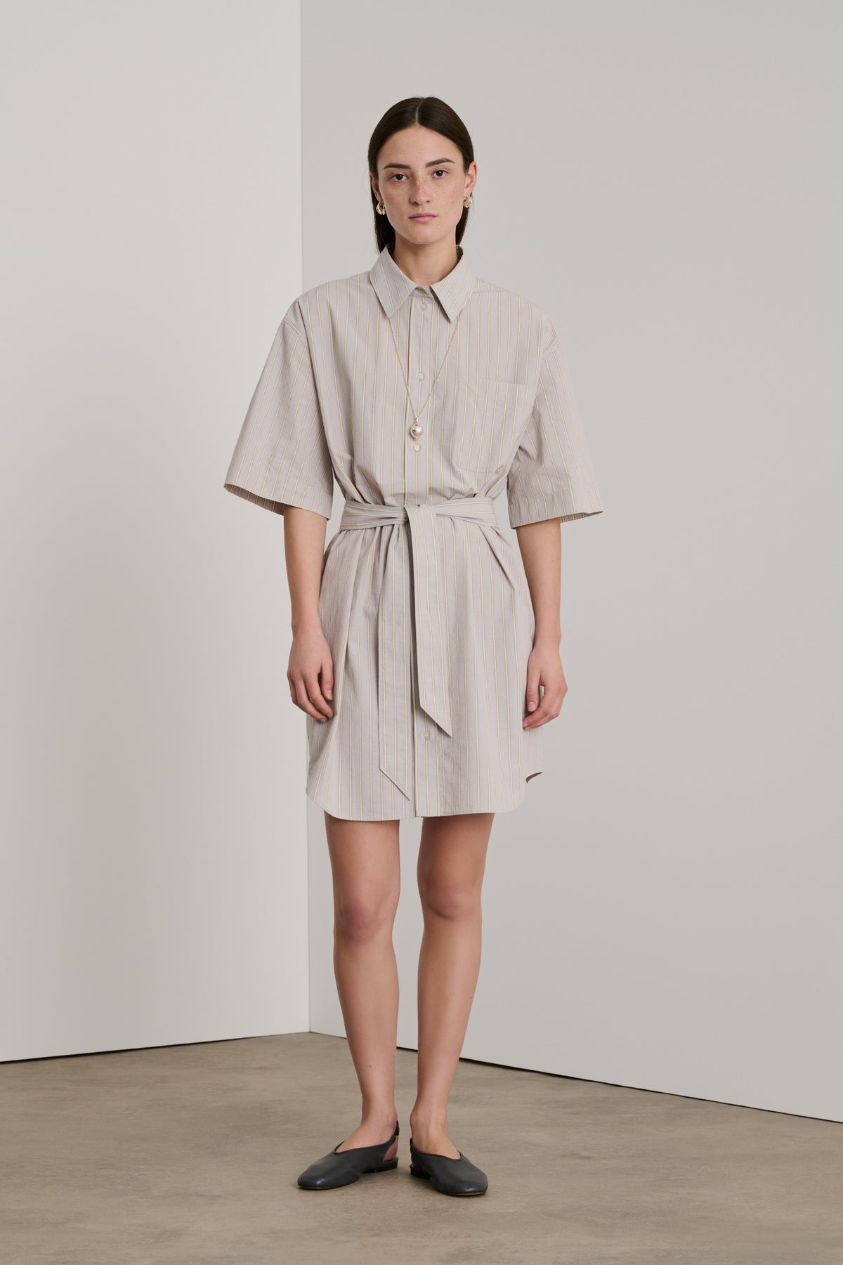 Robe Dahlia - Gris Clair/Écru - Coton - Femme vue 1