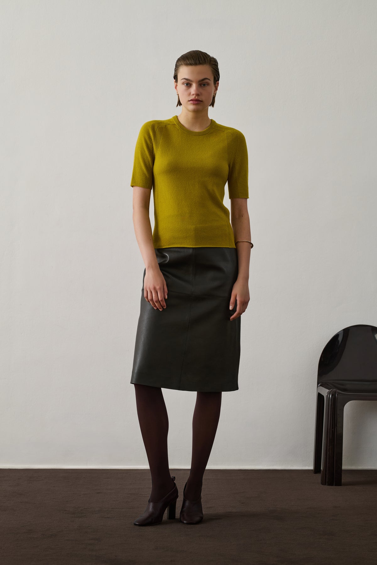 Pull Galanga - Moutarde - Cachemire - Femme vue 2