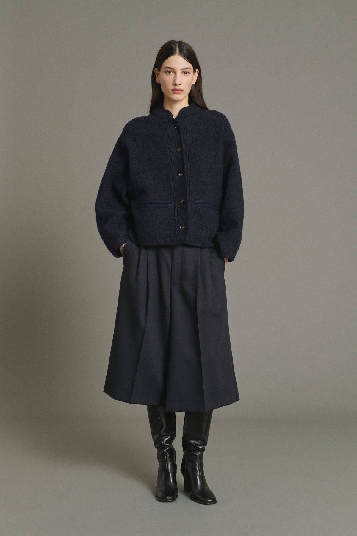 Veste Olympe - Navy Laine Épaisse Femme - Soeur
