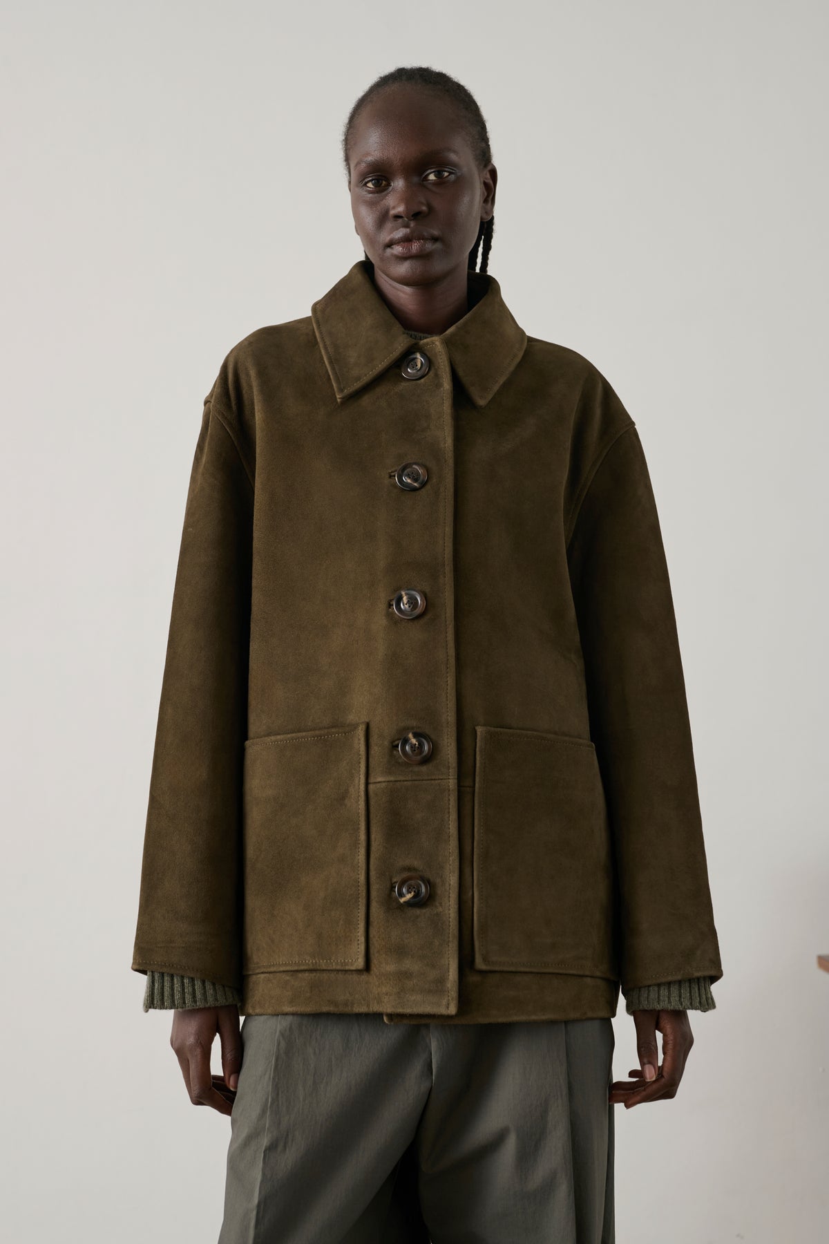 Veste Vincenzo - Kaki Foncé - Cuir - Femme vue 2