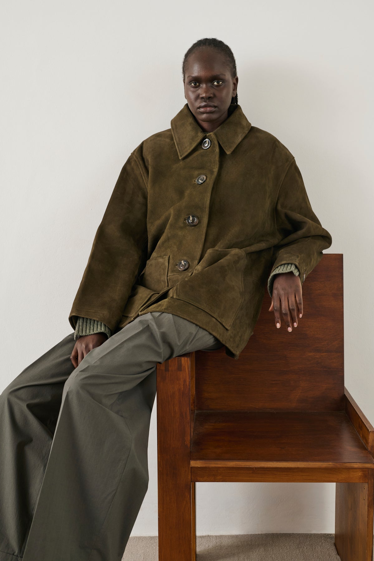 Veste Vincenzo - Kaki Foncé - Cuir - Femme