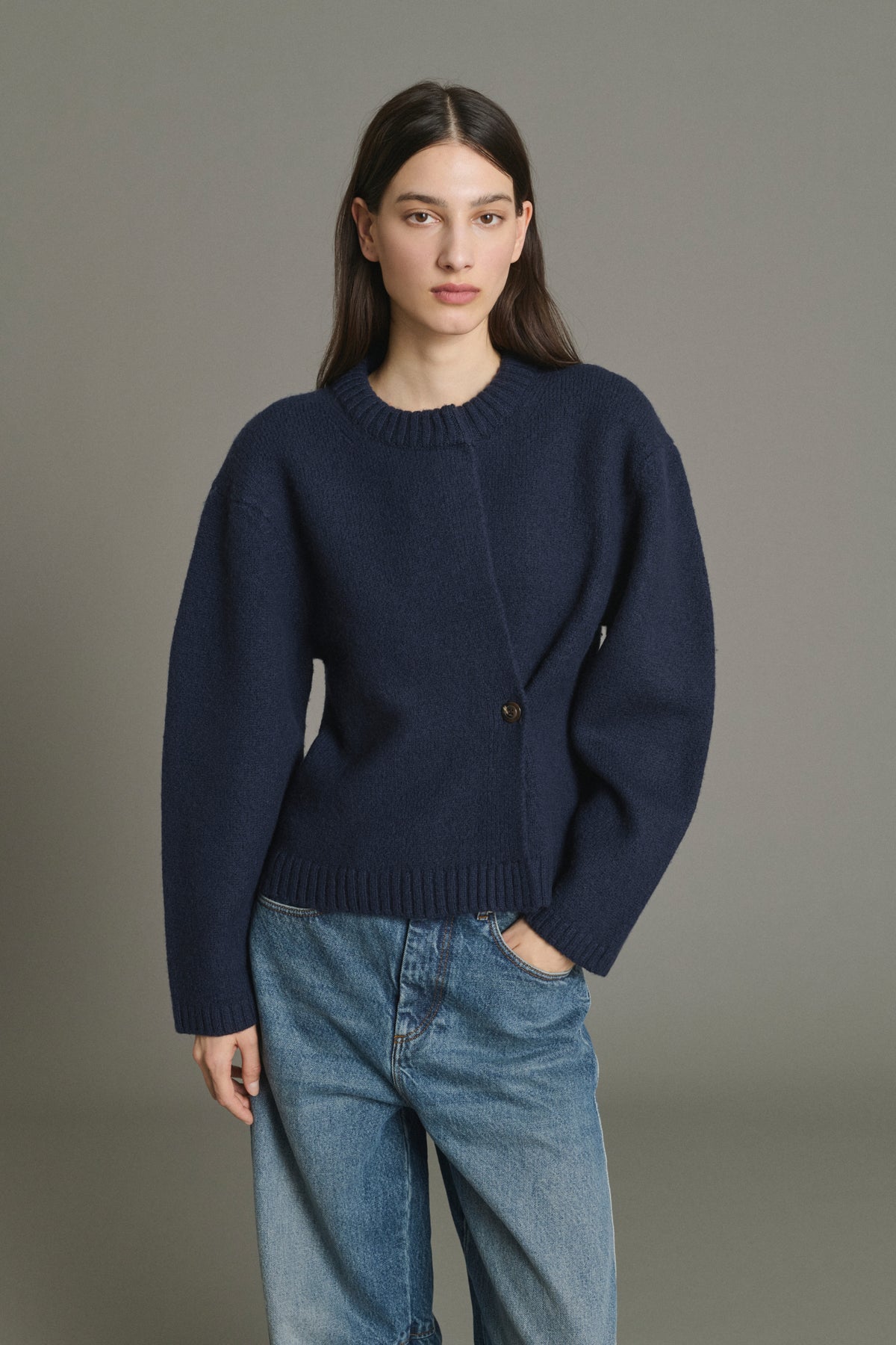 Cardigan Galileo - Navy - Laine Mérinos - Femme vue 1