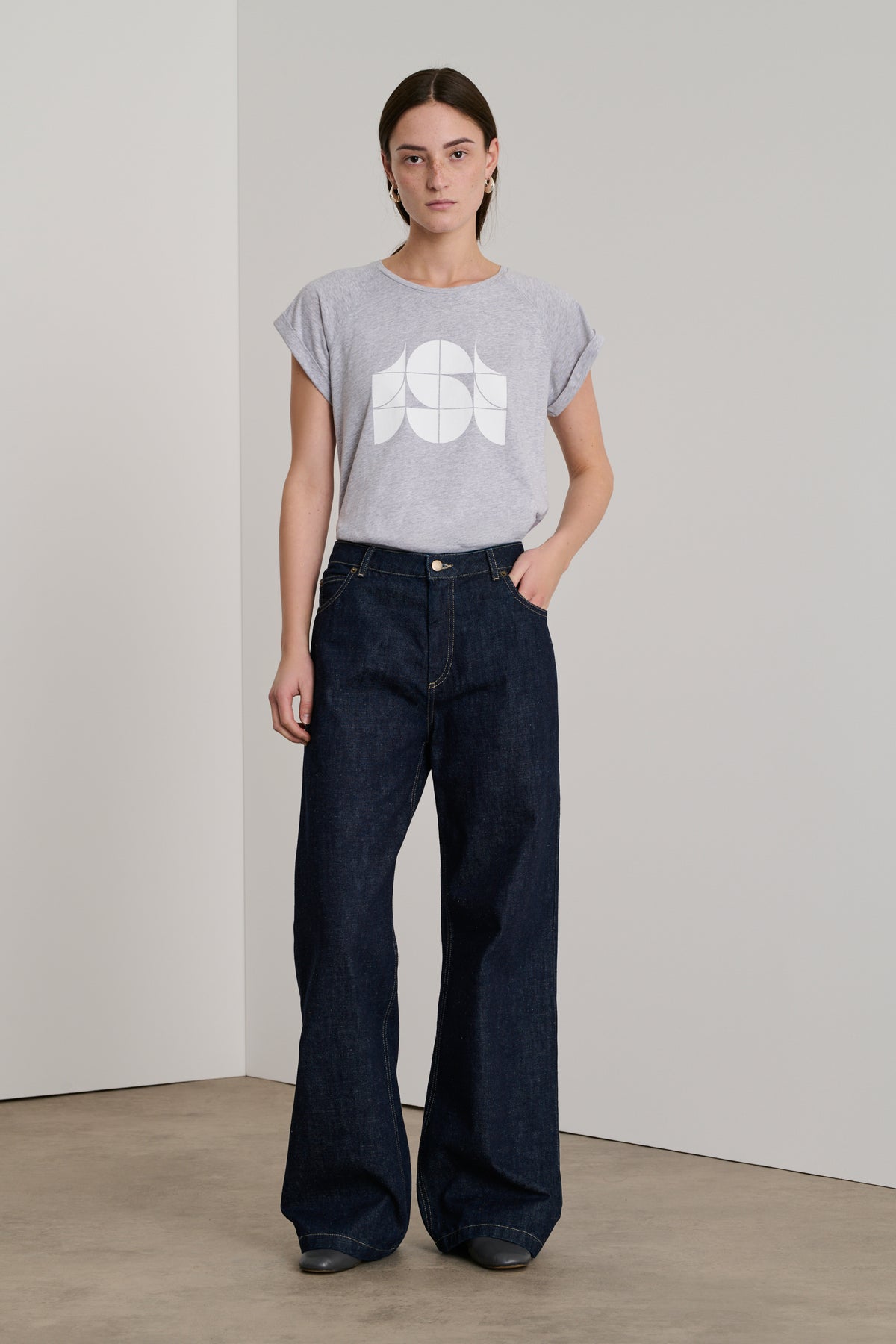 Camiseta Valentina - Gris Jaspeado - Algodón - Mujer vue 4