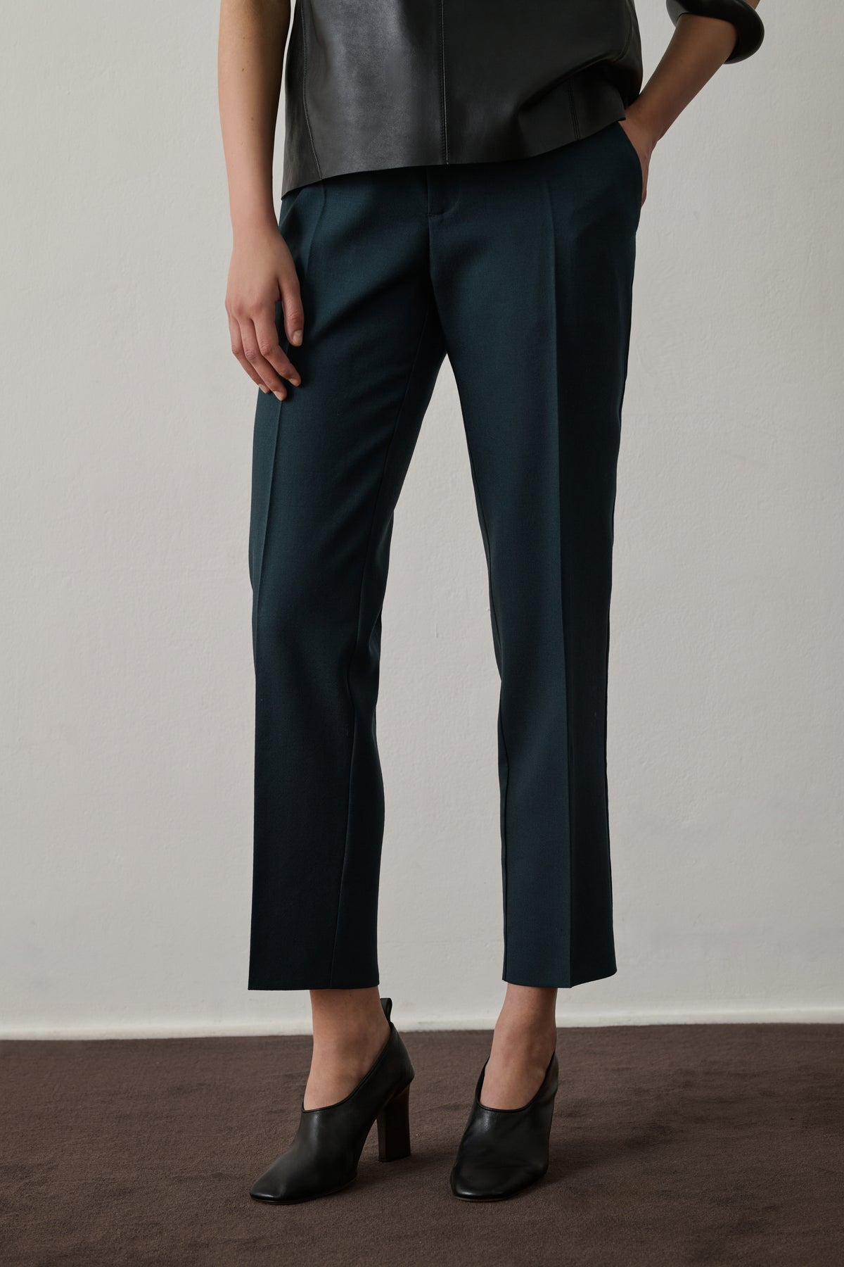 Pantalón Gabriel - Petróleo - Lana - Mujer vue 3