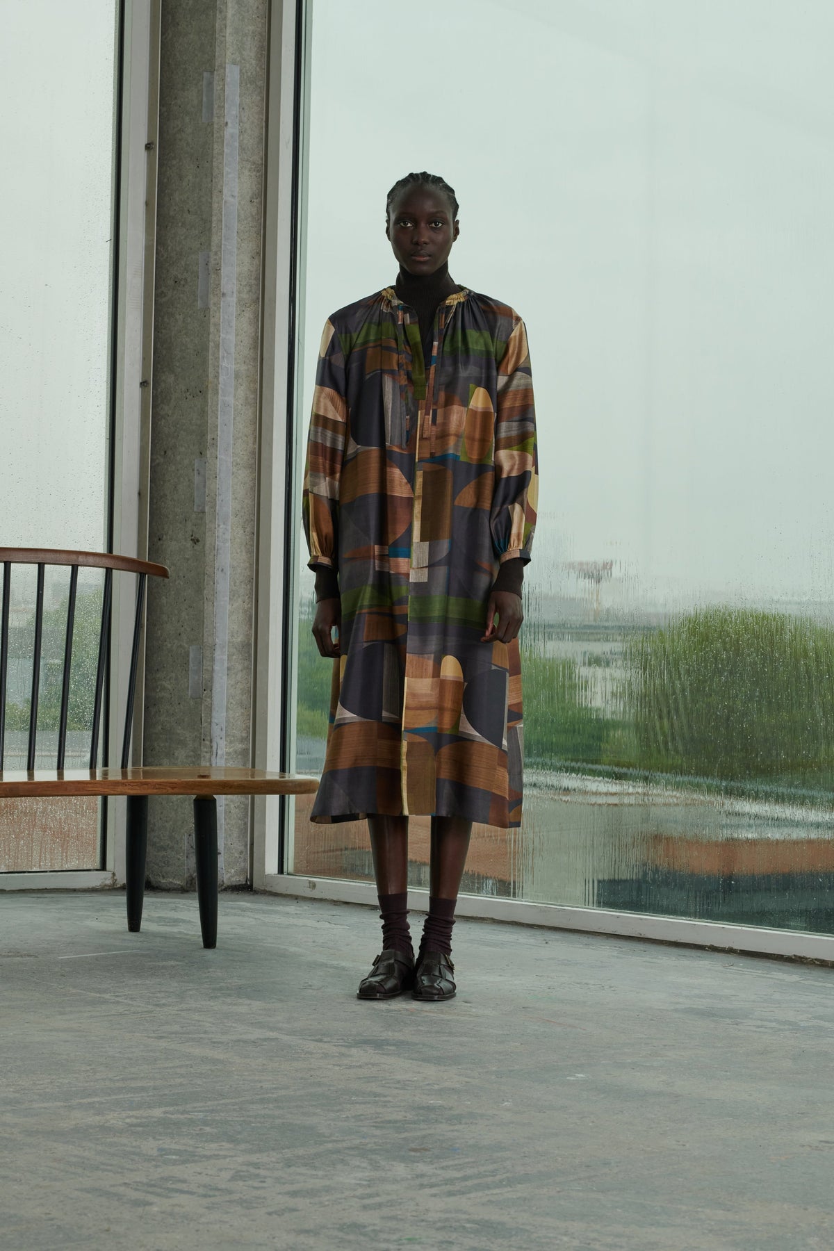 ROBE VANZY VERT/MARRON vue 5