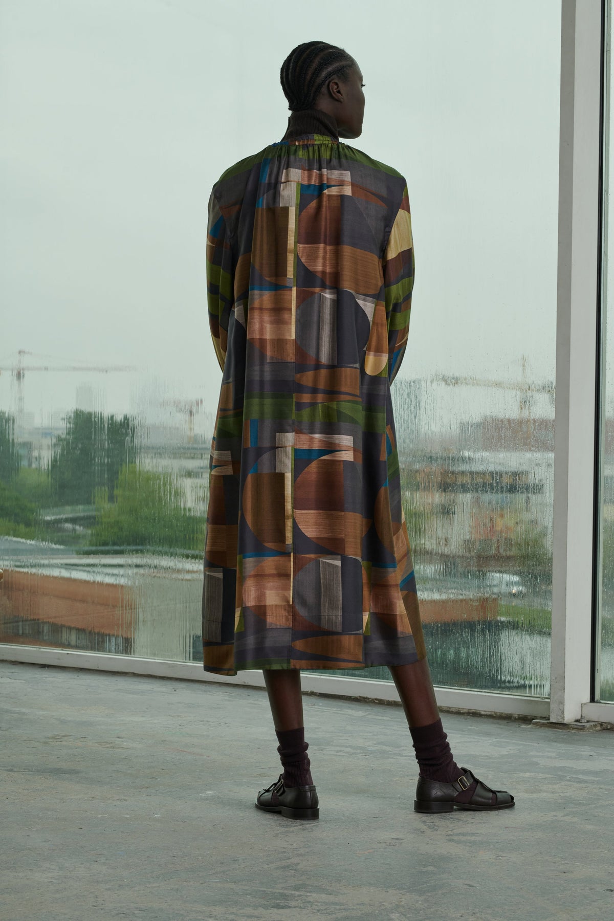 ROBE VANZY VERT/MARRON vue 6