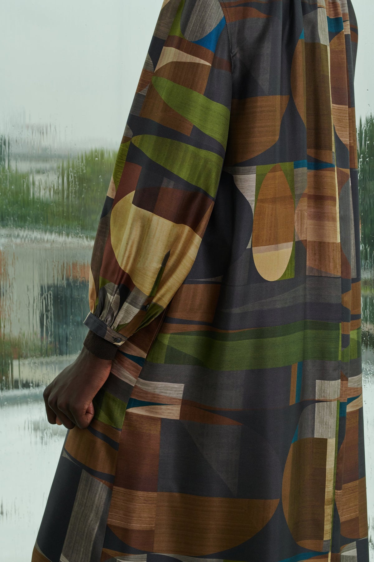 ROBE VANZY VERT/MARRON