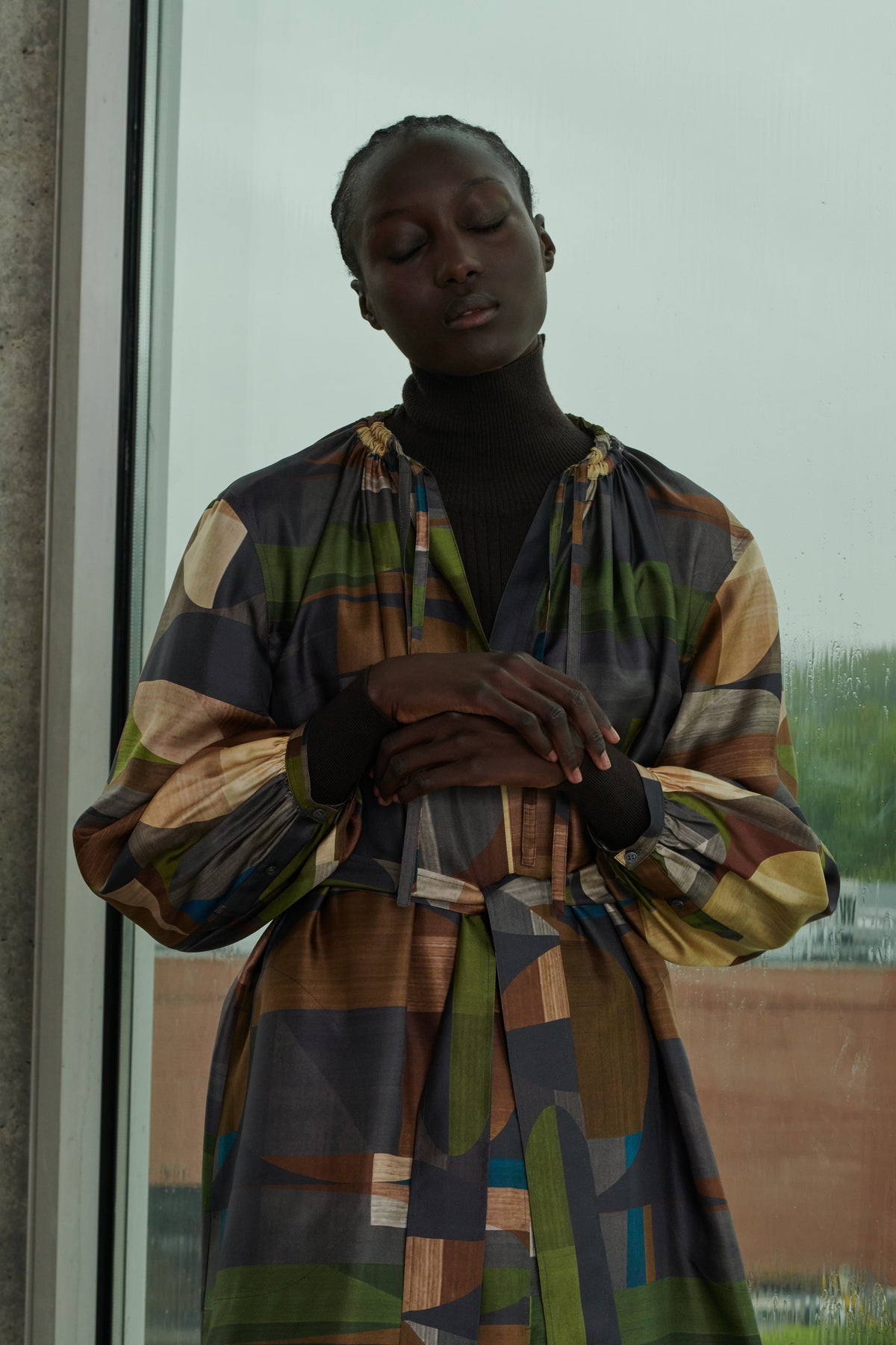 ROBE VANZY VERT/MARRON vue 2