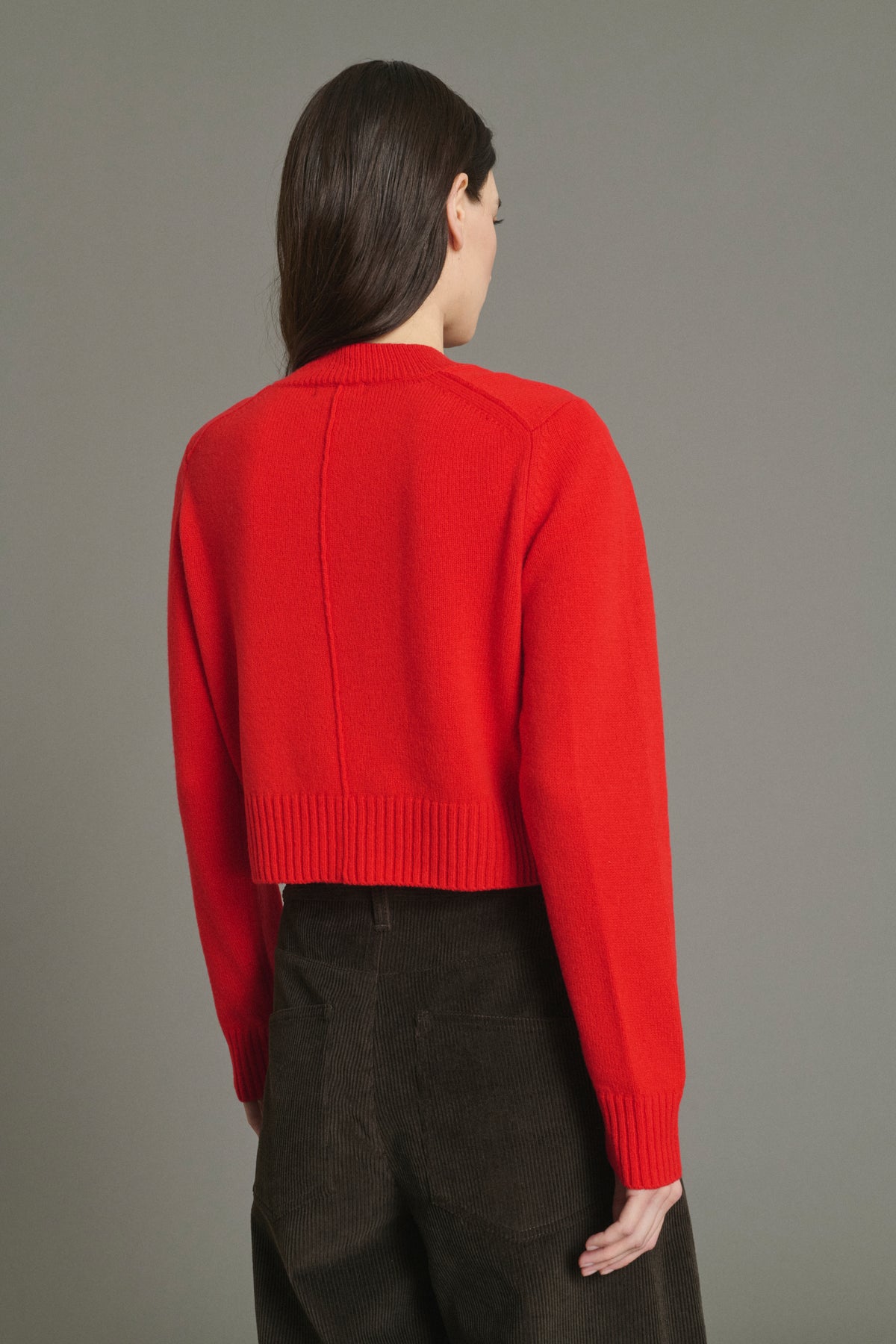 Pull Jonas - Rouge - Laine Mérinos - Femme vue 2