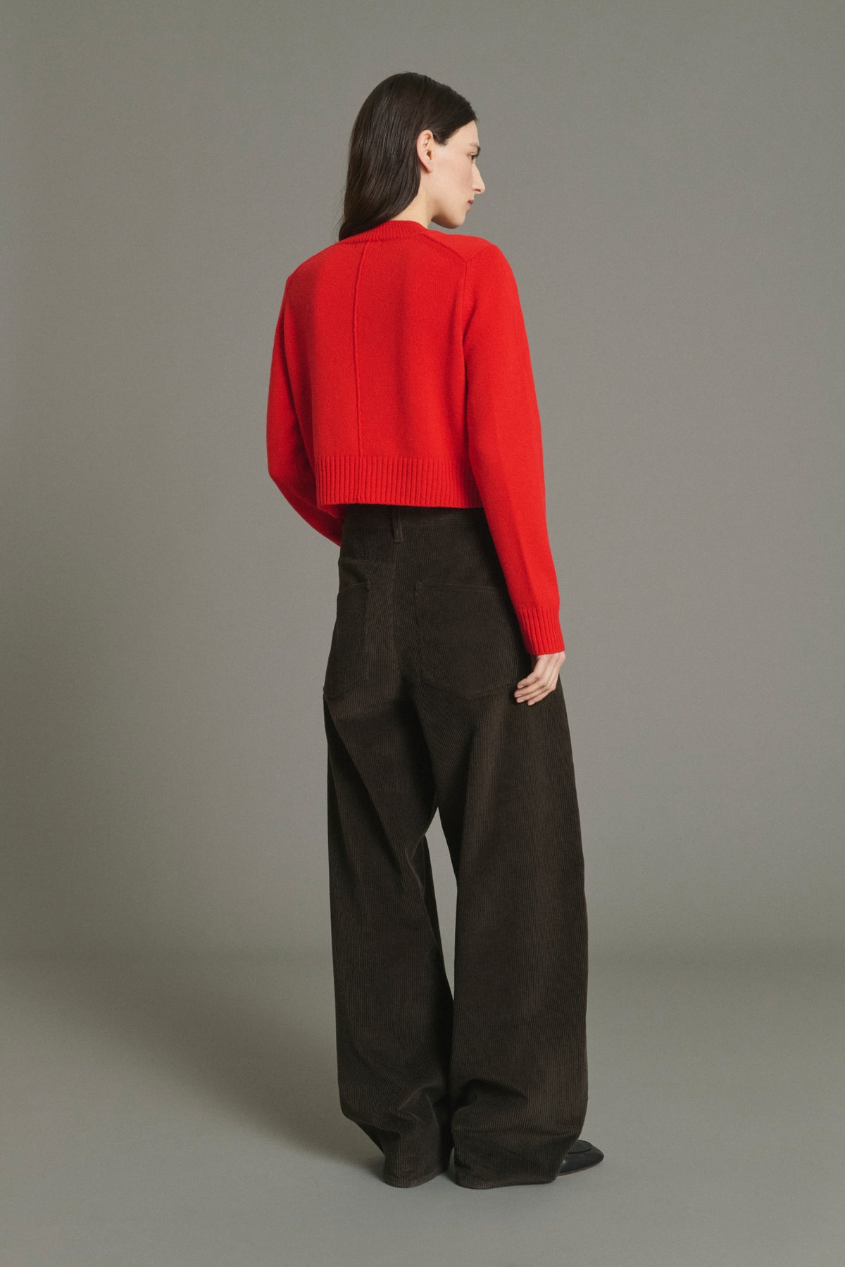 Pull Jonas - Rouge - Laine Mérinos - Femme vue 4