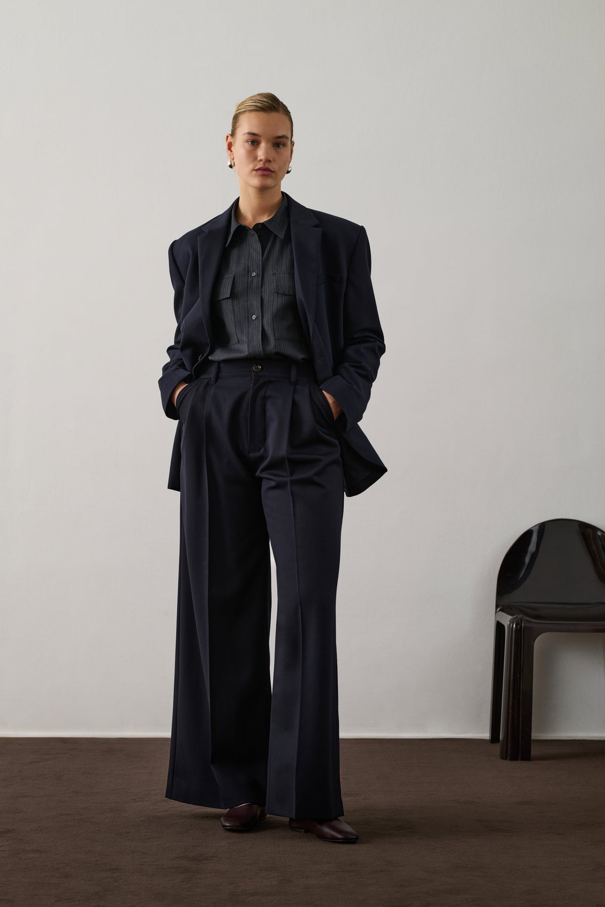 Trousers Frejus - Midnight Blue - Wool - Women
