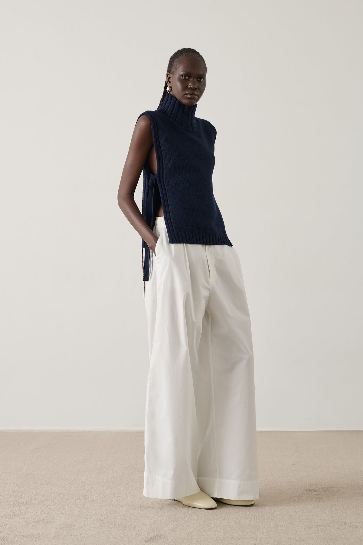 Pull Or - Navy - Laine - Femme