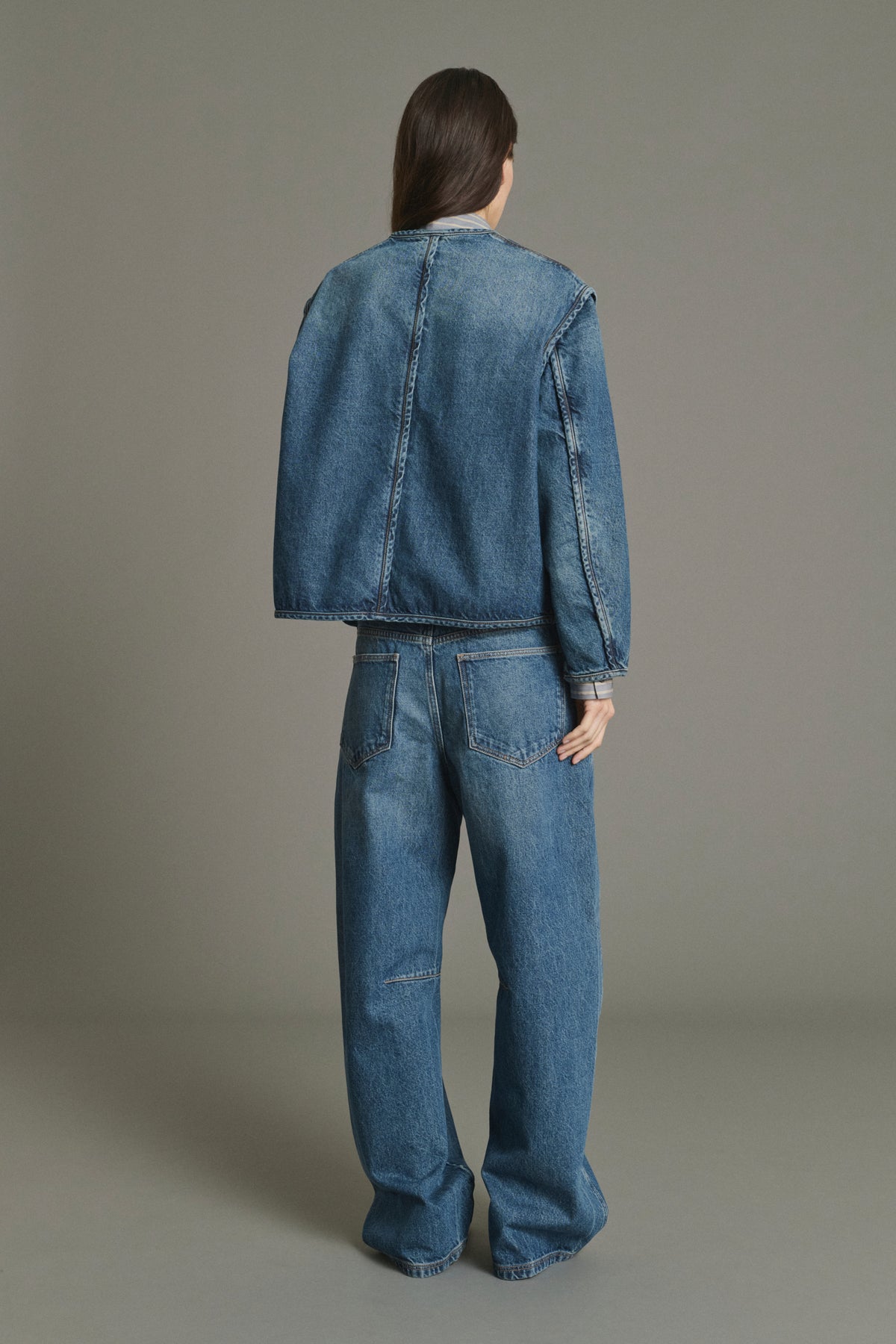 Veste Agatha - Bleu Denim Coton Femme - Soeur vue 4
