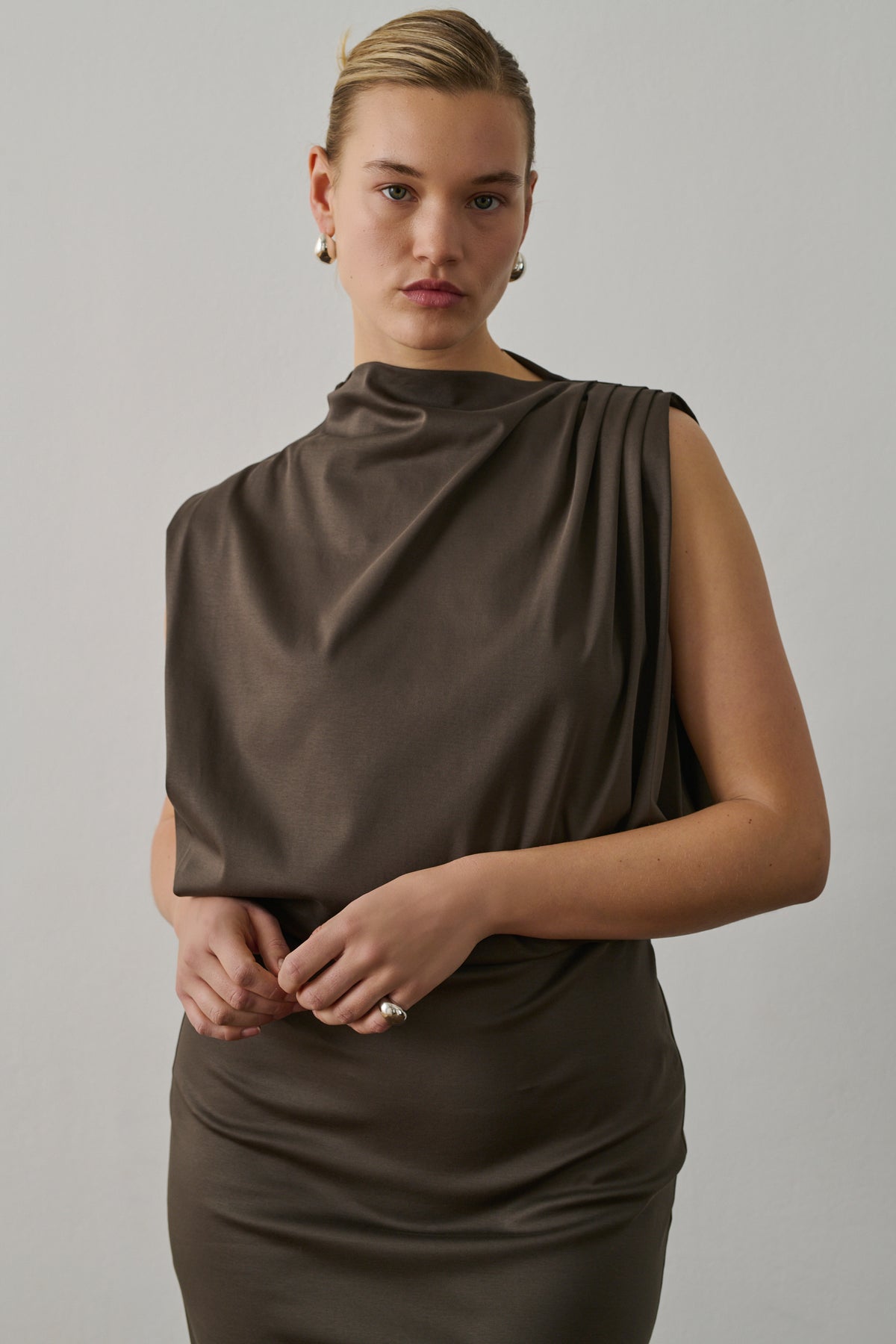 Robe Gemma - Marron/Taupe - Coton - Femme