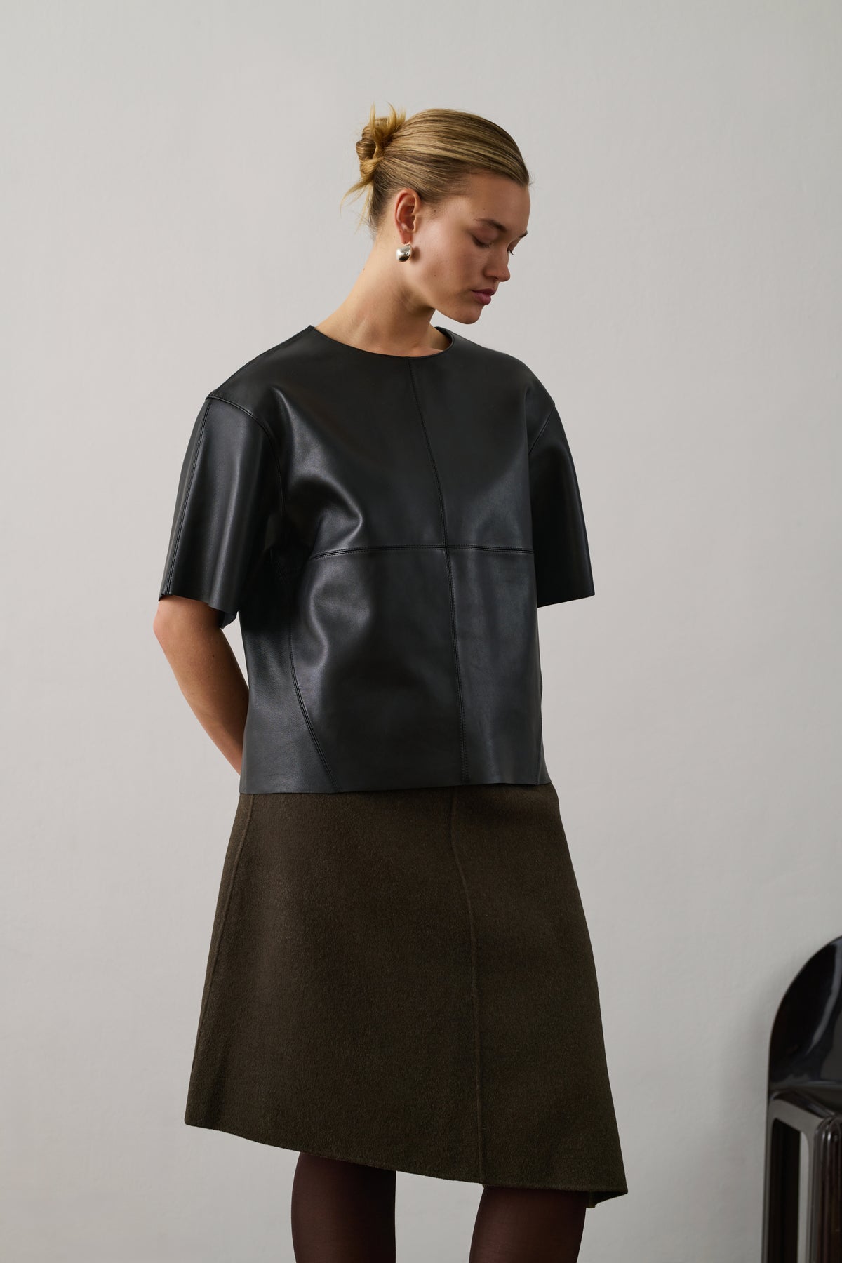 Blouse Frieda - Noir - Cuir - Femme vue 4