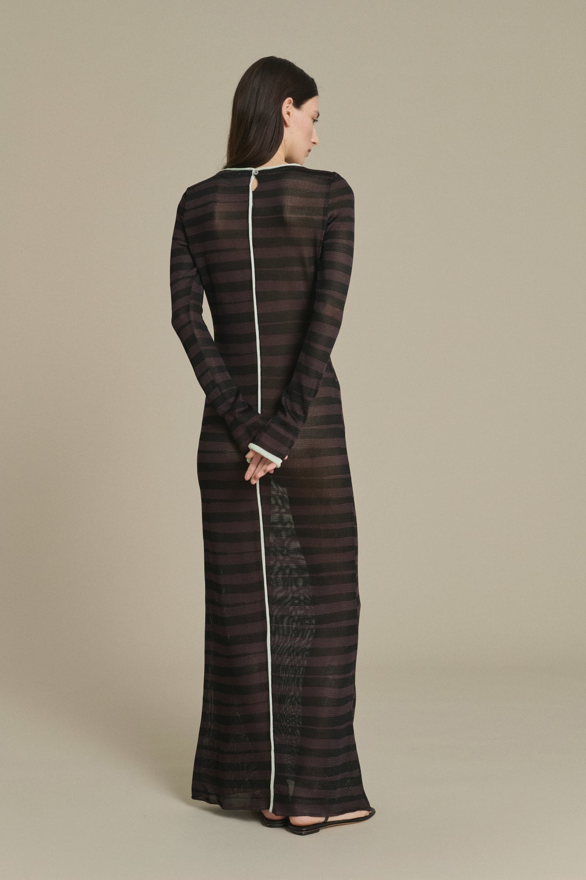 Robe Momo longue rayée chocolat et noir Soeur & TL180 - Soeur