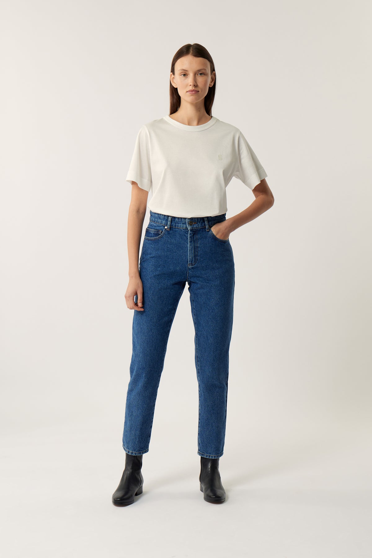 Vaqueros Barney - Denim Azul Lavado - Algodón - Femme vue 2