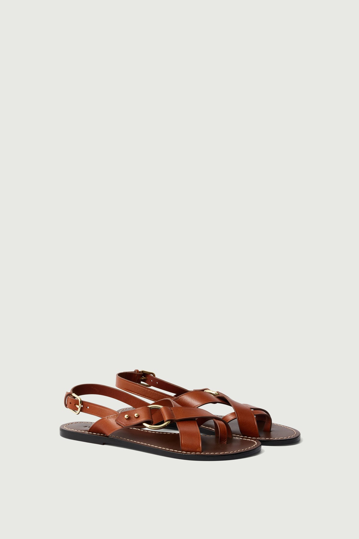 Sandales Florence - Cognac - Cuir - Femme vue 4