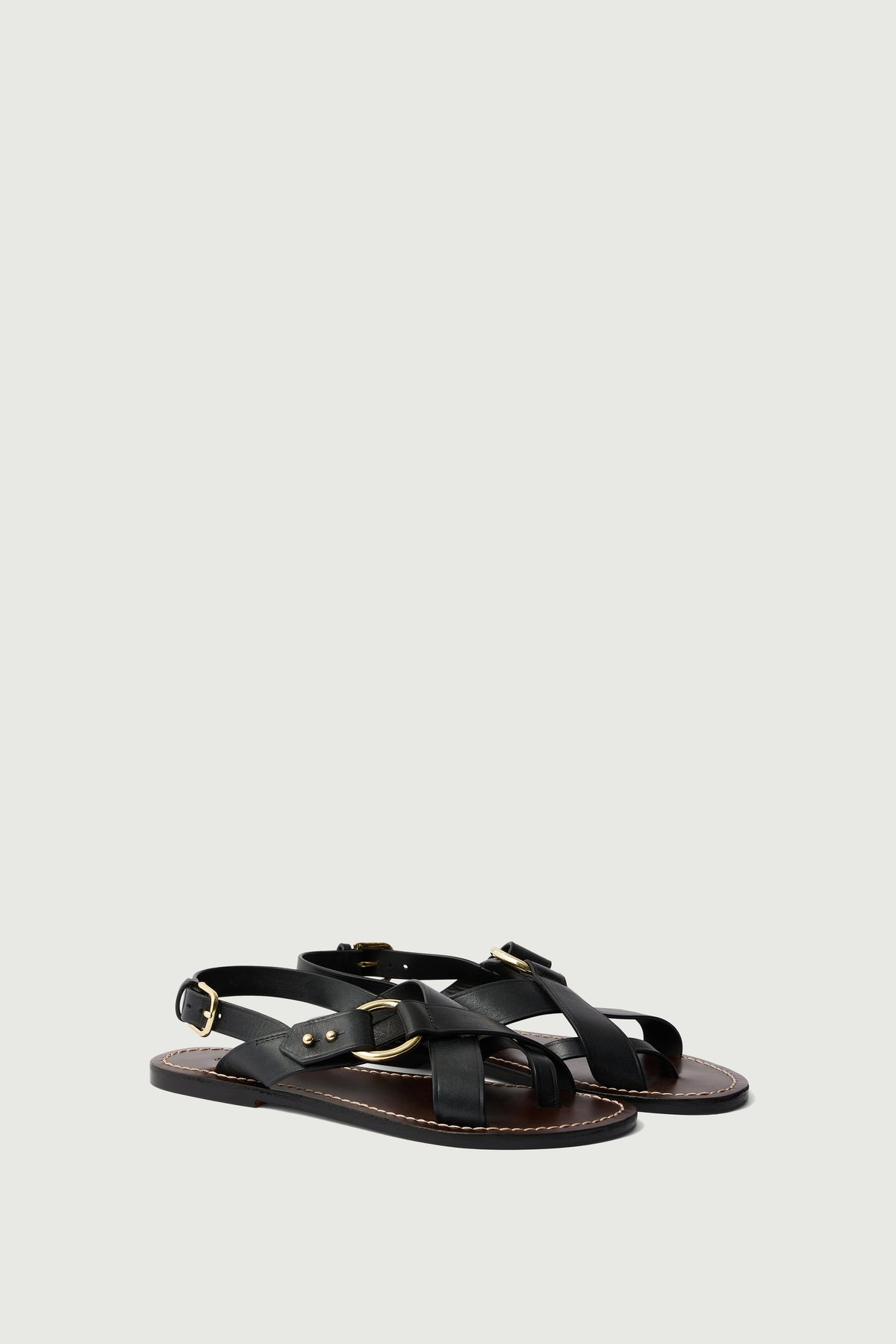 Sandales Florence - Noir - Cuir - Femme vue 4