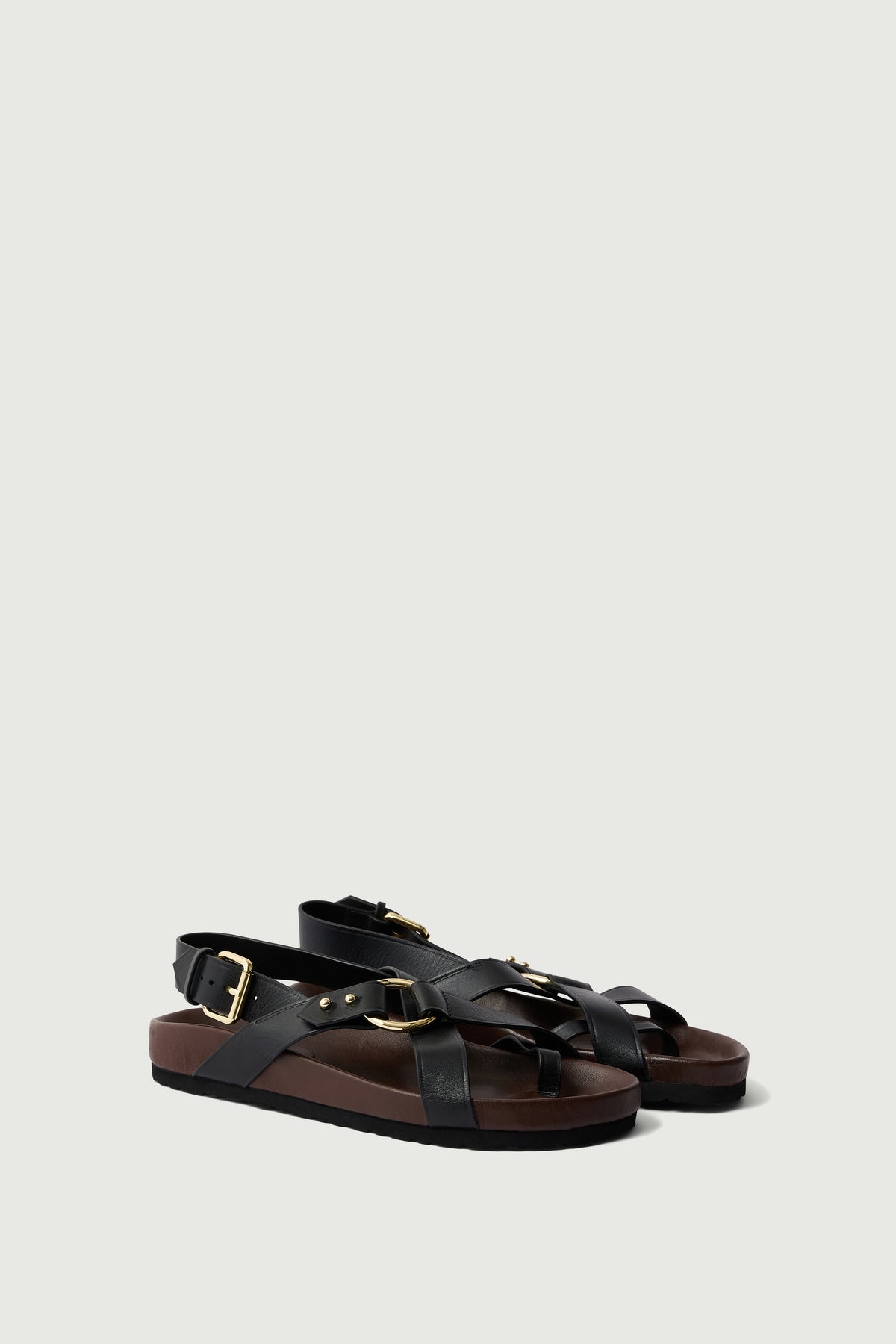 Sandales Mexico - Noir - Cuir - Femme vue 4