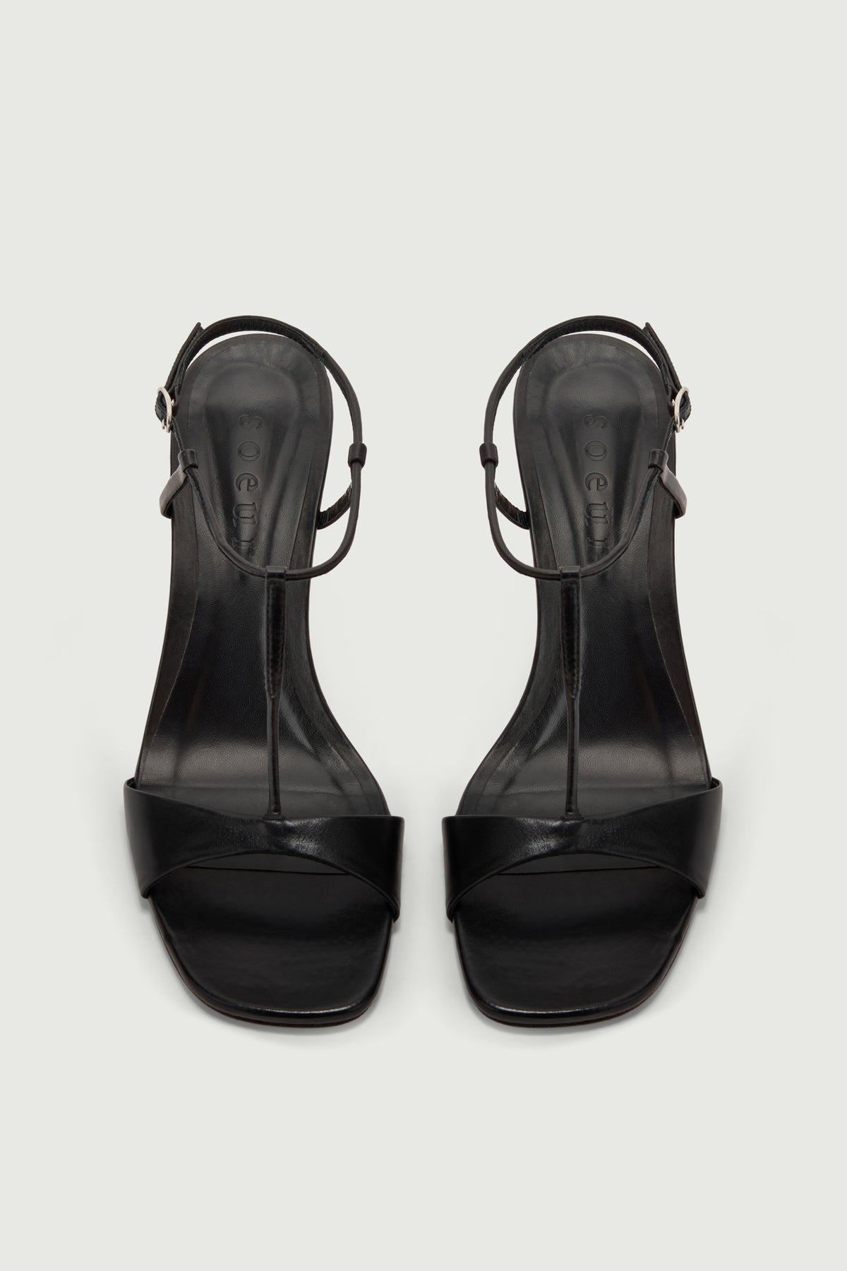 Sandales Cecilie - Noir Cuir à Talon - Soeur vue 3
