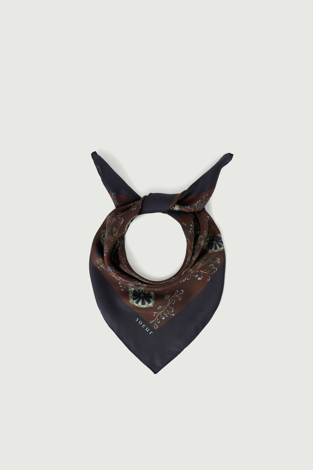 Capucine scarf - Aubergine/Green - Silk - Women vue 2