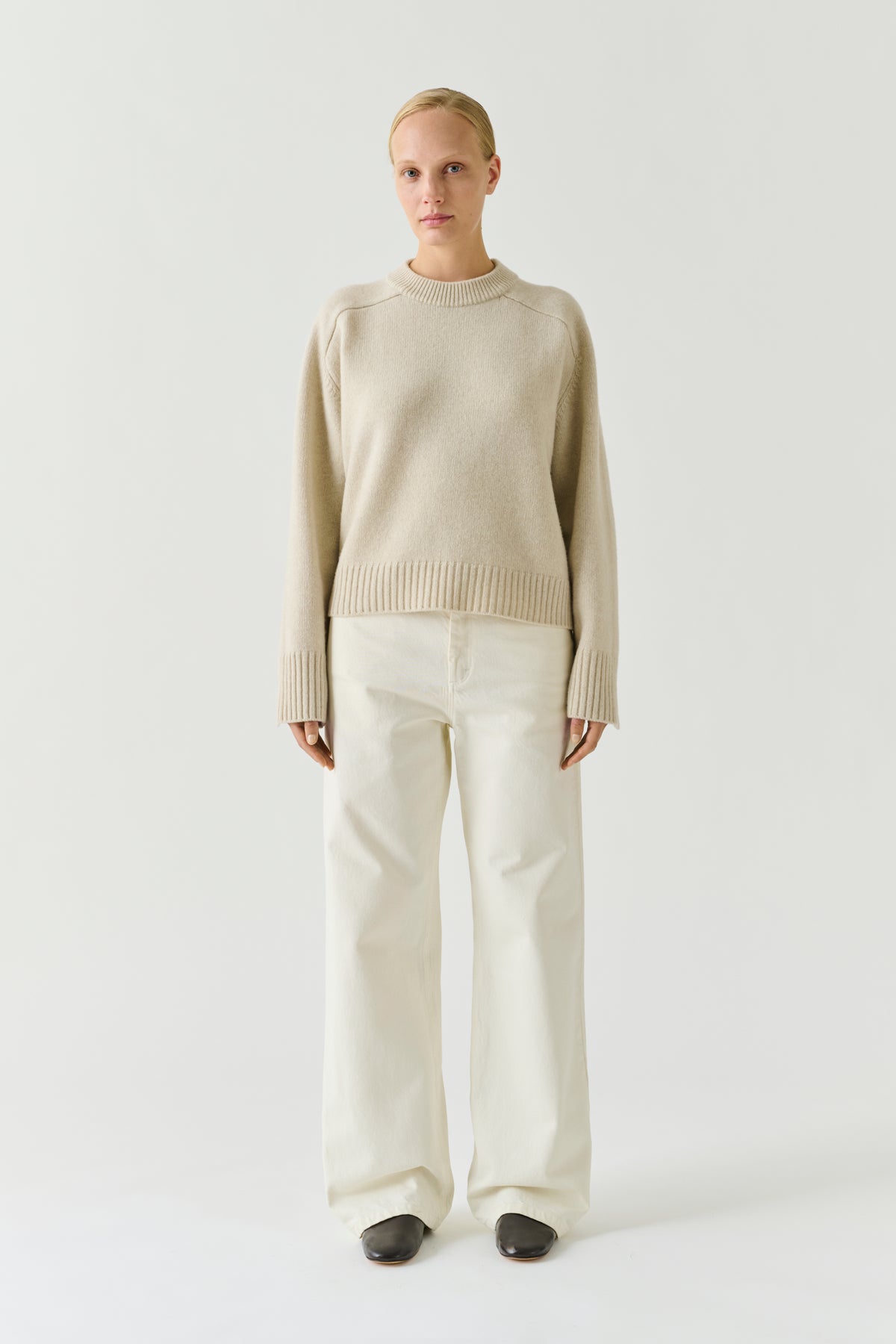 Pull Will - Écru Chiné - Laine Mérinos - Femme vue 2