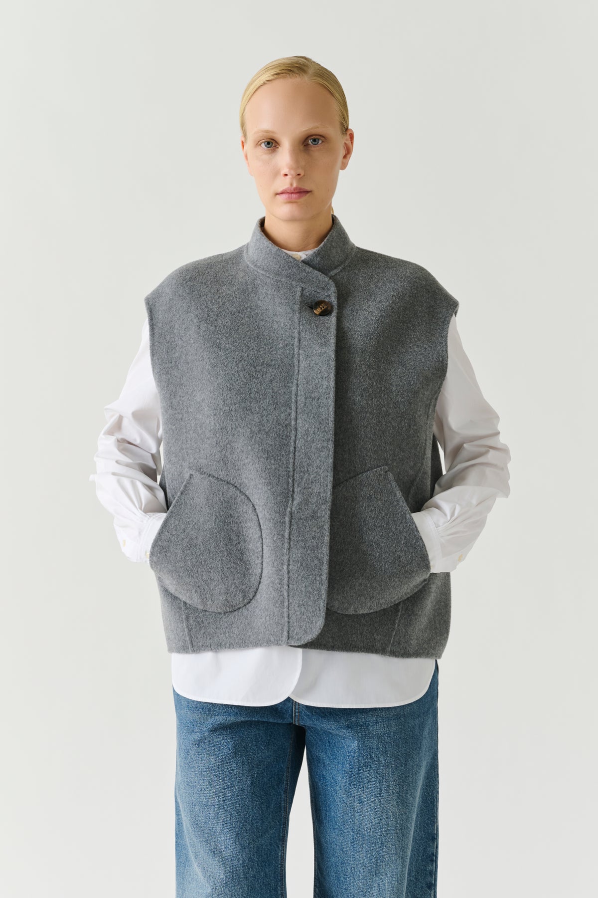 Blouson Adeline - Gris Clair - Laine - Femme vue 1