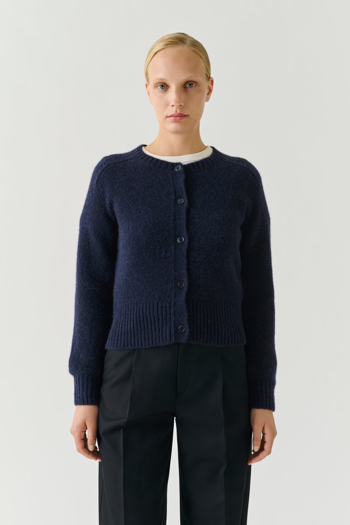 Cardigan Lyne - Navy - Laine - Femme vue 1