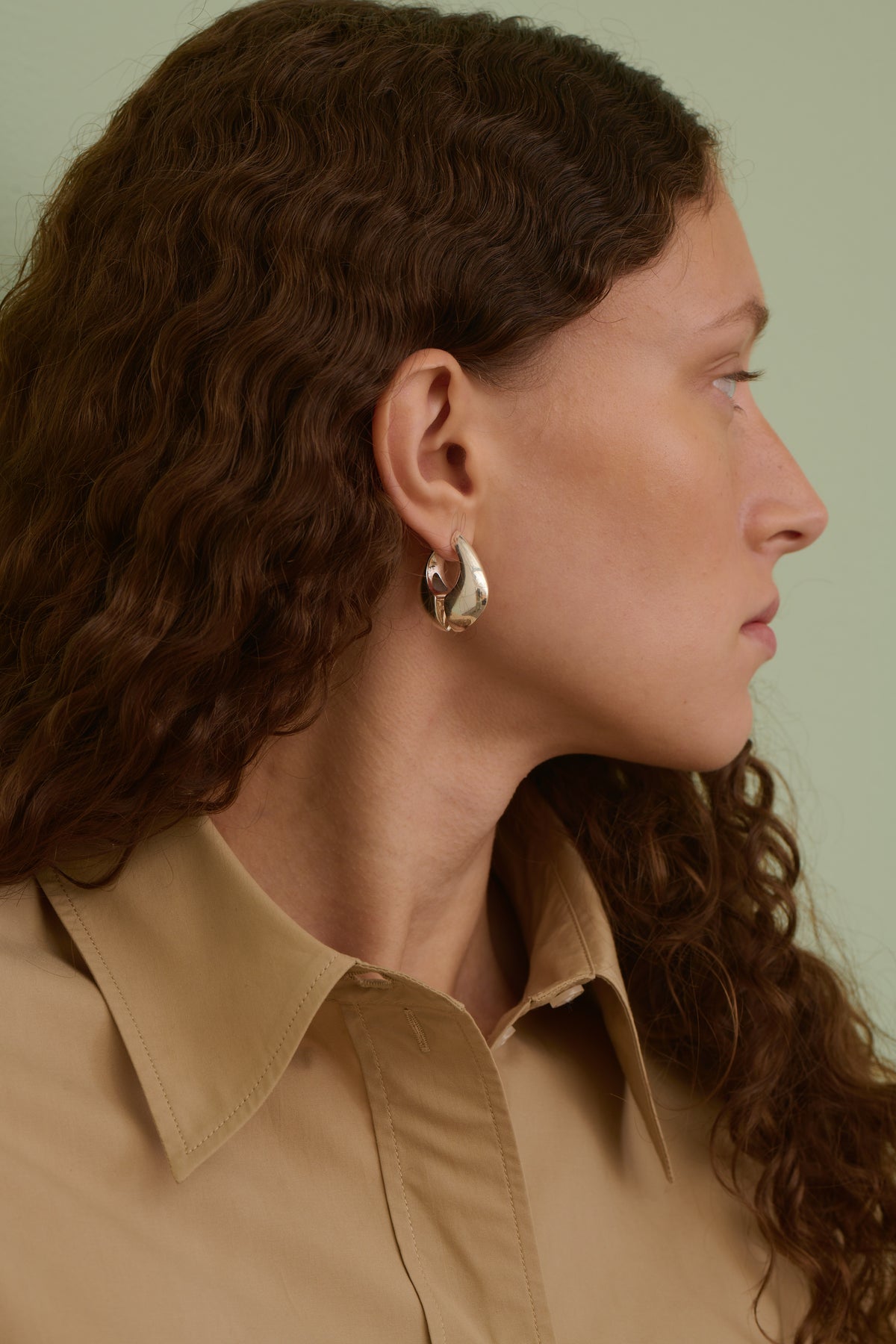Pendientes Maxi - Plata - Ligne Plate - Mujer vue 3