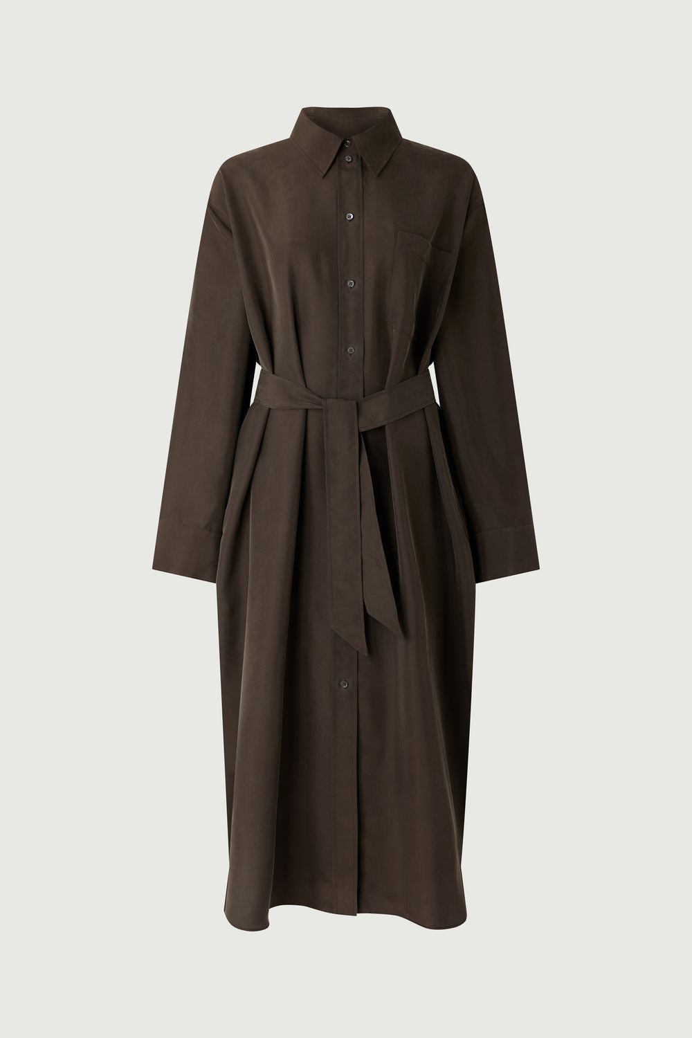 Robe Flora - Kaki Foncé - Soie - Femme vue 5