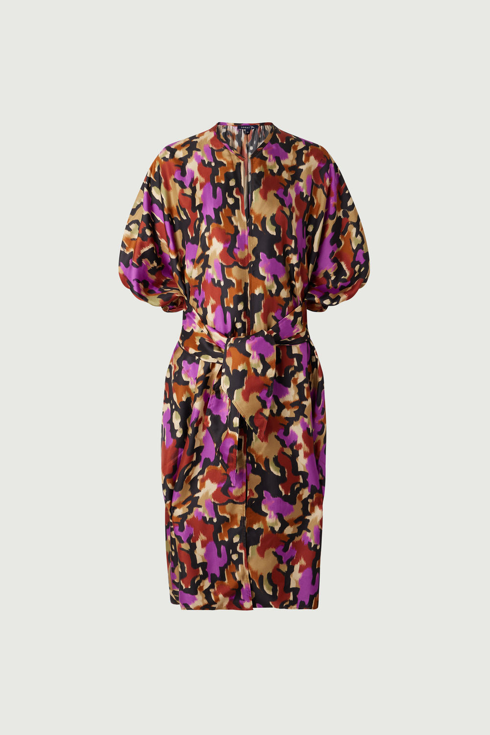 Alger dress - Hazelnut/Fuchsia - Silk - Women vue 7