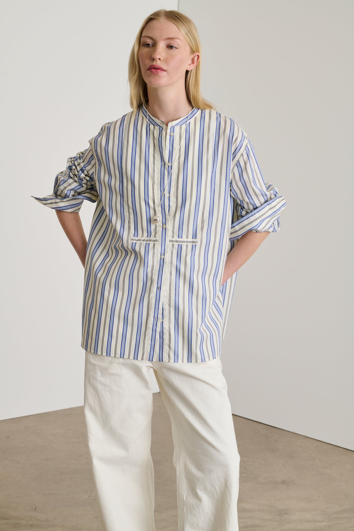 Chemise Dori - Bleu/Blanc - Coton - Femme vue 2